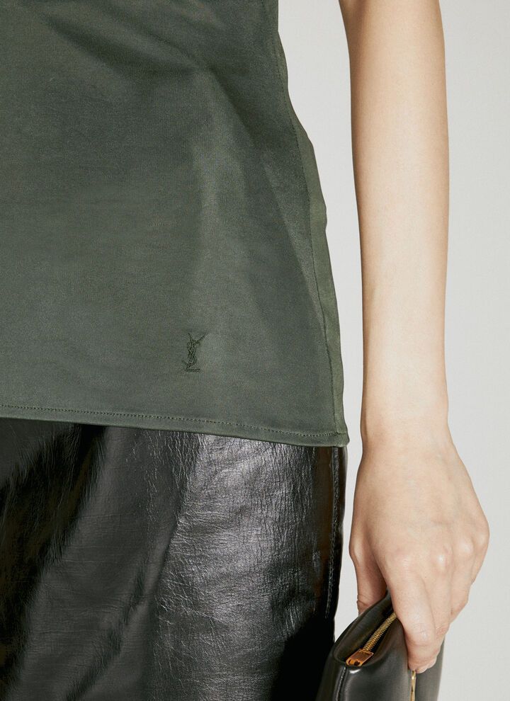 Saint Laurent Paris o1b1hav110525 765308 Tank Top in Green Size XS / US 0-2 / IT 36-38 - 2 Thumbnail