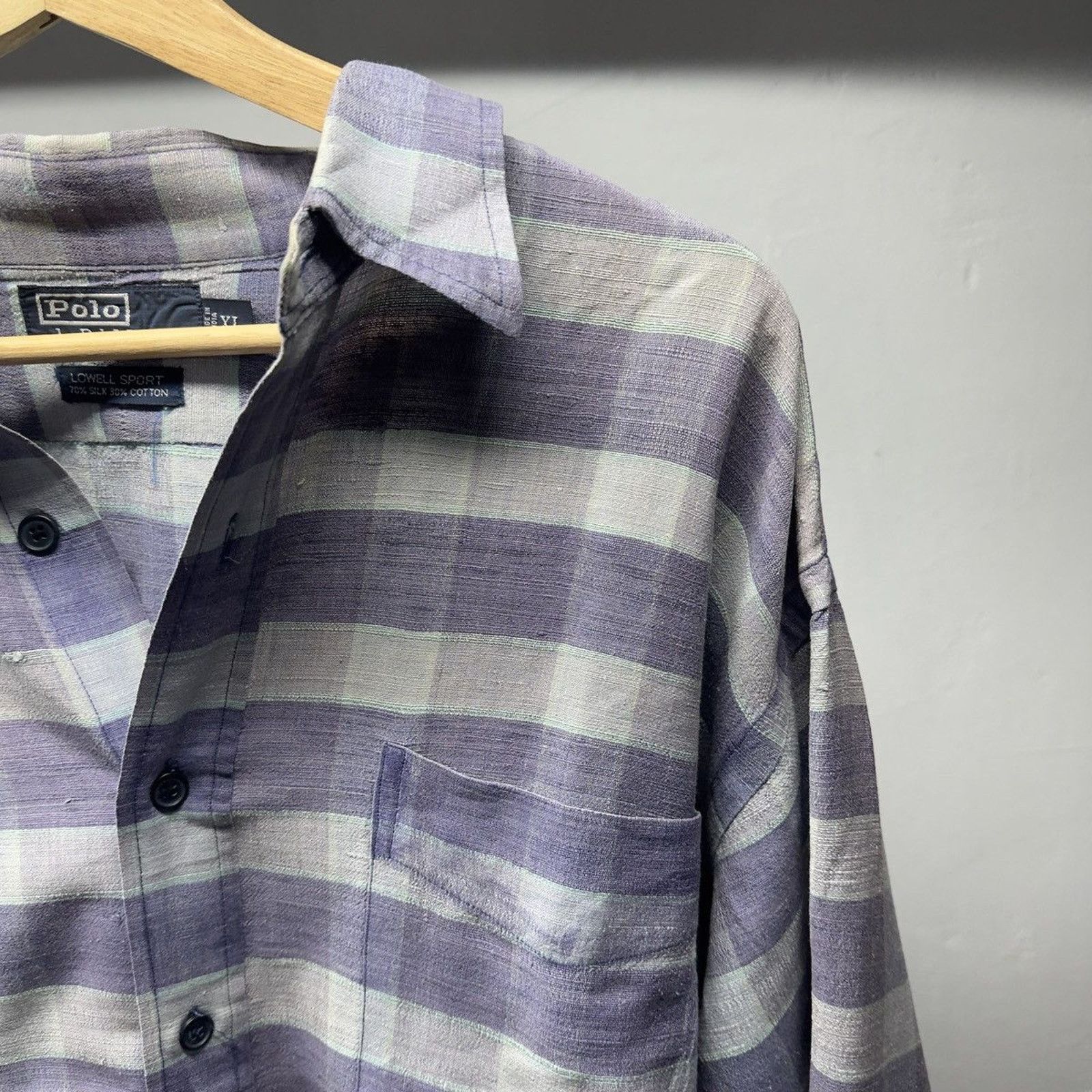 Vintage Polo Ralph Lauren Plaid Striped Lowell Shirt ERD Grunge Size US XL / EU 56 / 4 - 4 Thumbnail