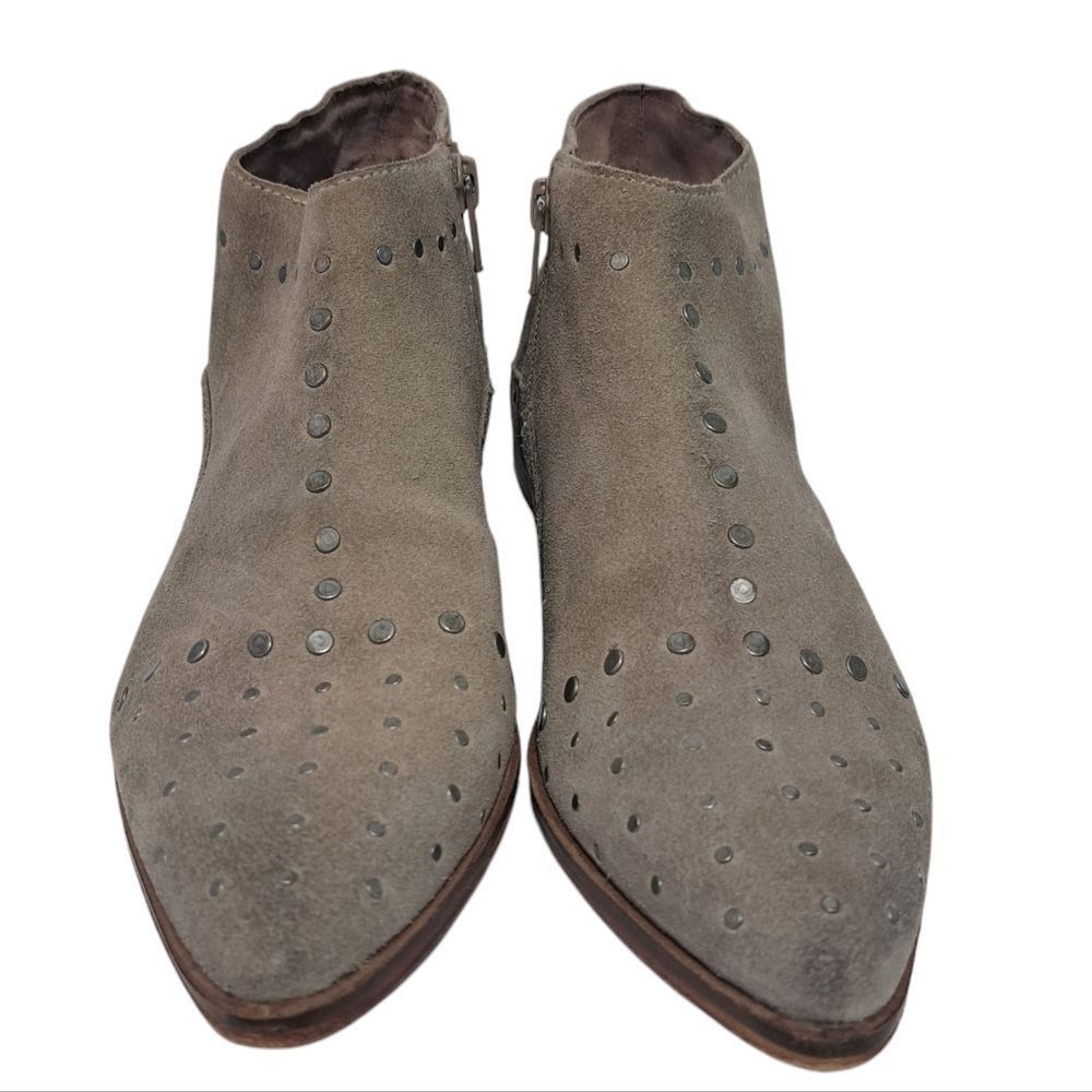 Free People Free People Aquarian Studded Leather Distressing Suede Ankle Boots Taupe Size 6 Size US 6 / IT 36 - 3 Thumbnail
