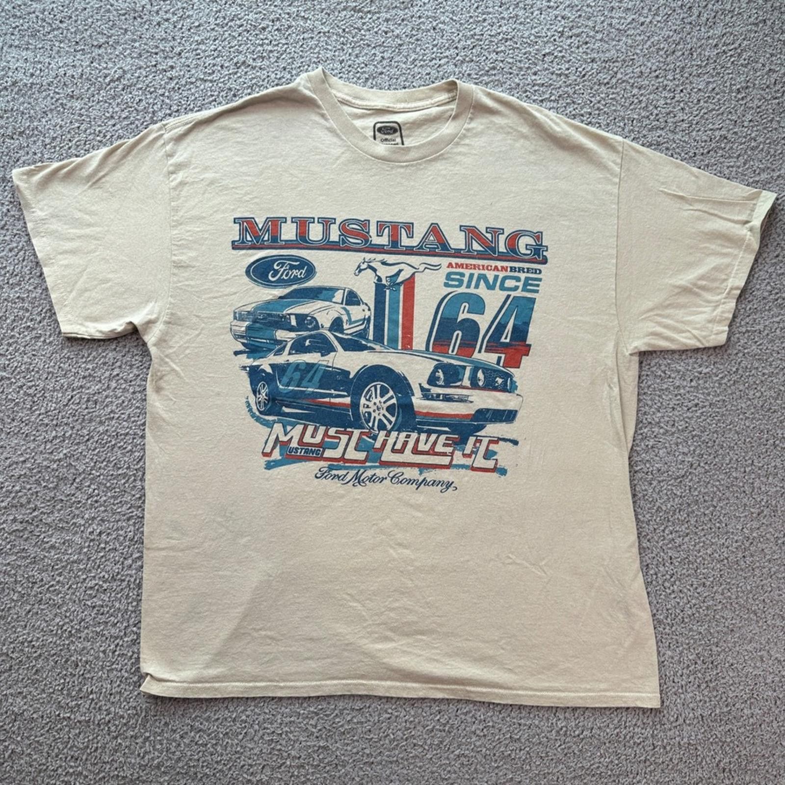 Ford Ford Mustang American Breed 64 T Shirt Mens Tan Official Size US L / EU 52-54 / 3 - 1 Thumbnail