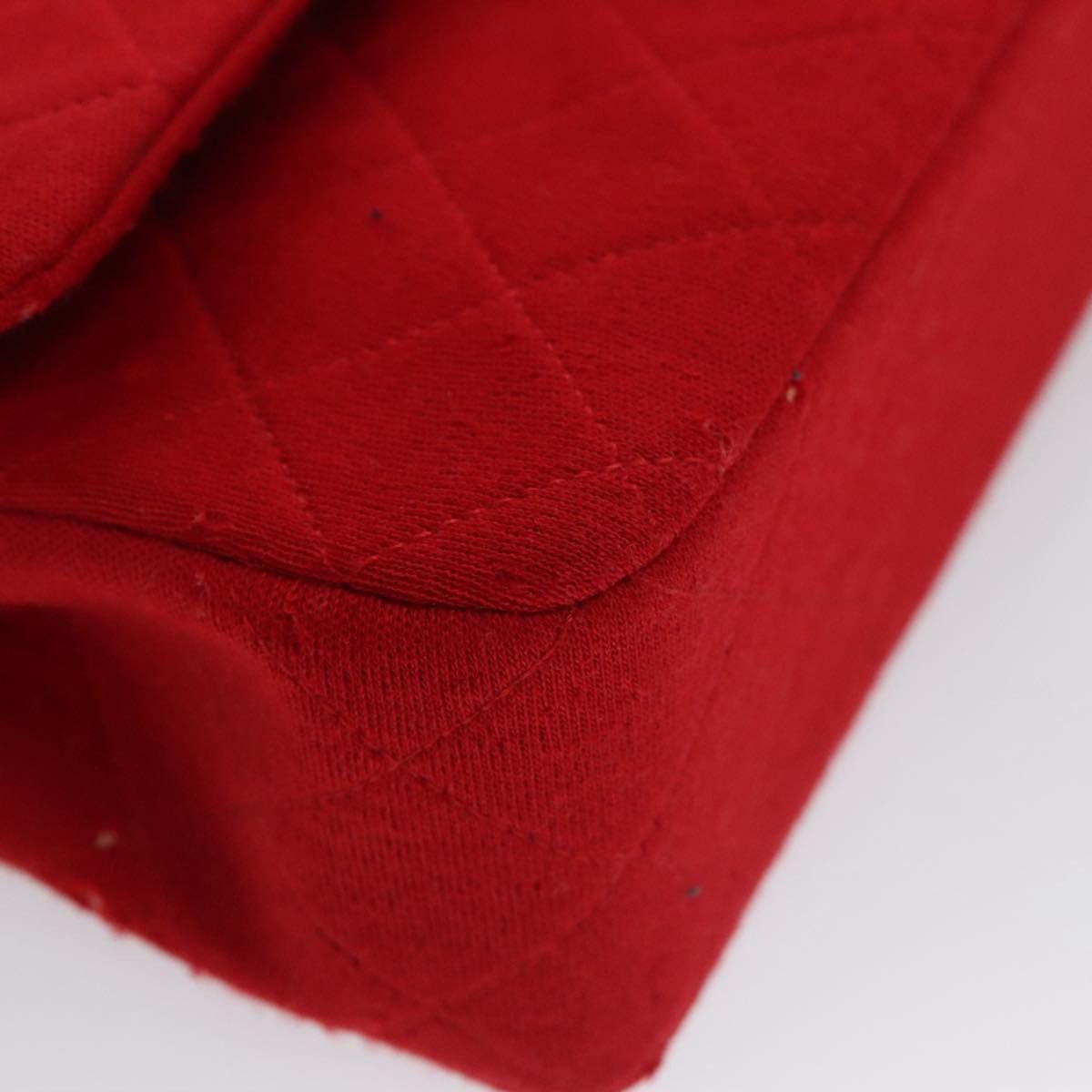 Chanel CHANEL Matelasse Chain Shoulder Bag Cotton Red Gold CC Size ONE SIZE - 16 Thumbnail