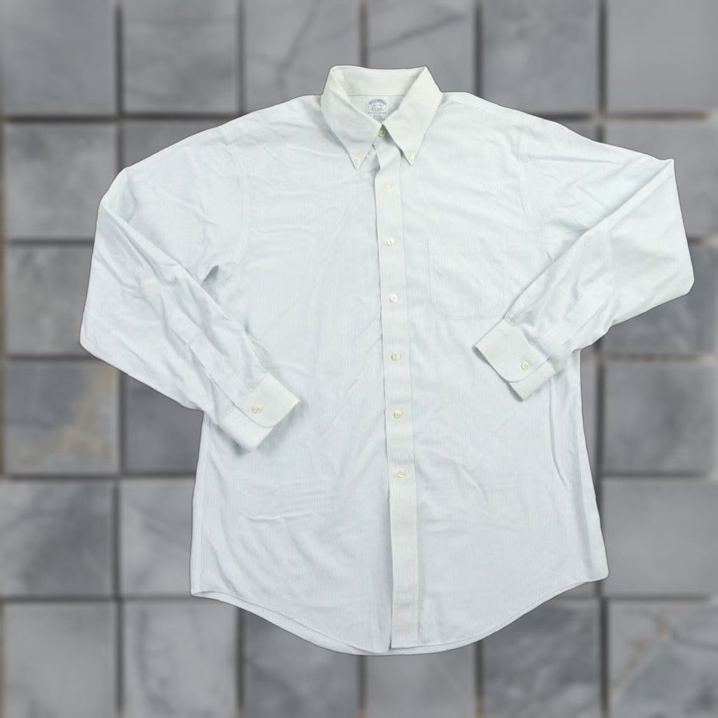 Brooks Brothers VINTAGE Brooks Brothers Men’s Button-Up Shirt Long Sleeve Collared Cotton Stripe 16.5 Blue Formal Business Casual Size US L / EU 52-54 / 3 - 1 Thumbnail