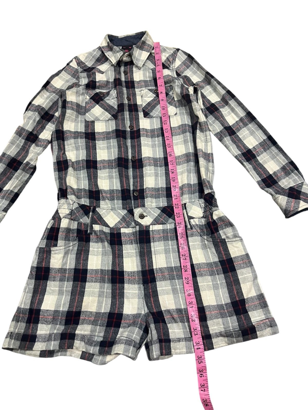 Japanese Brand X-girl checkered longsleeve short set up all in one jumpsuit Size XS / US 0-2 / IT 36-38 - 21 Thumbnail