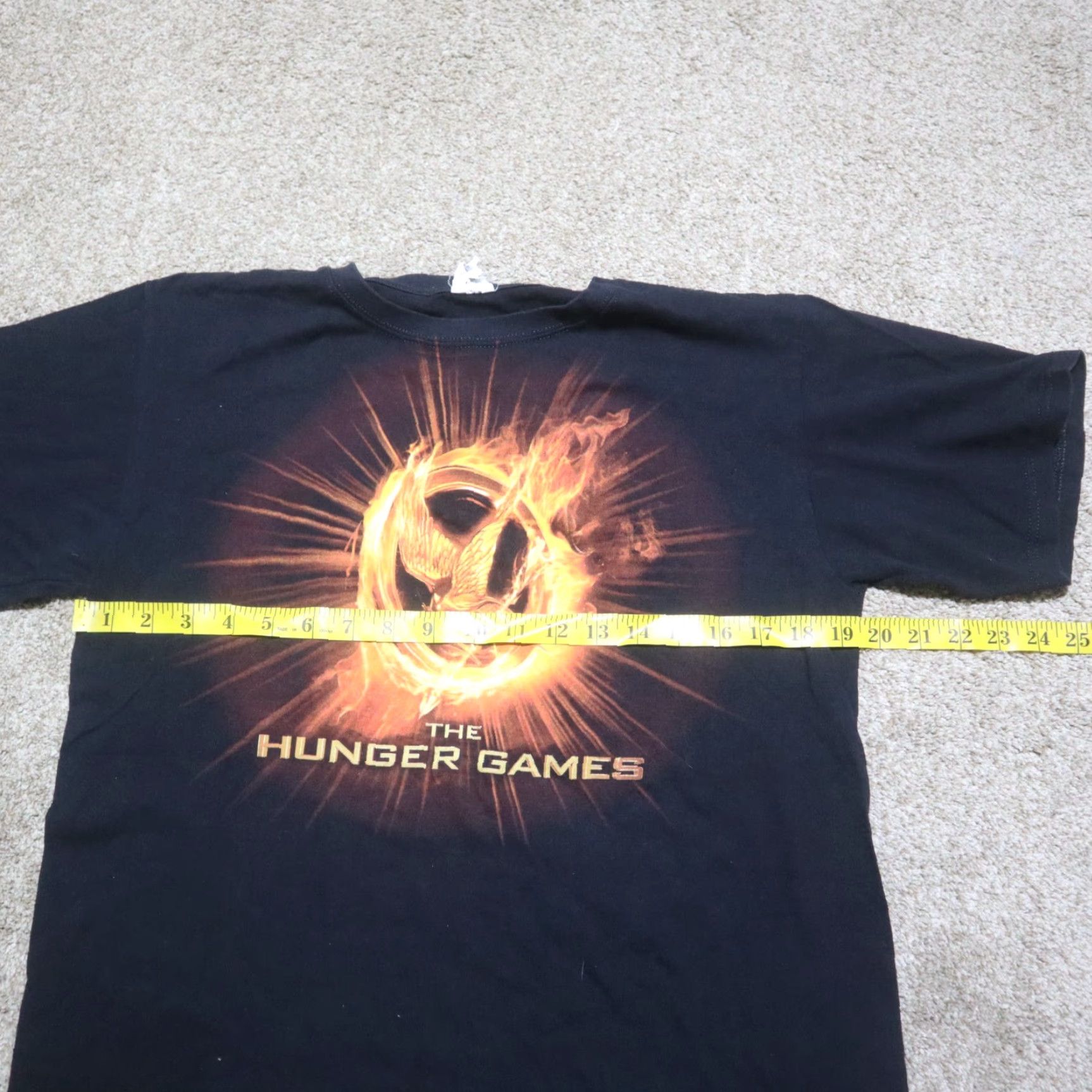 Anvil Hunger Games Black Tee Shirt Mockingjay Fire Logo Adult Men's M Medium Shirt Mens Black Hunger Games Logo Fire Decade 2010s Size US M / EU 48-50 / 2 - 4 Thumbnail