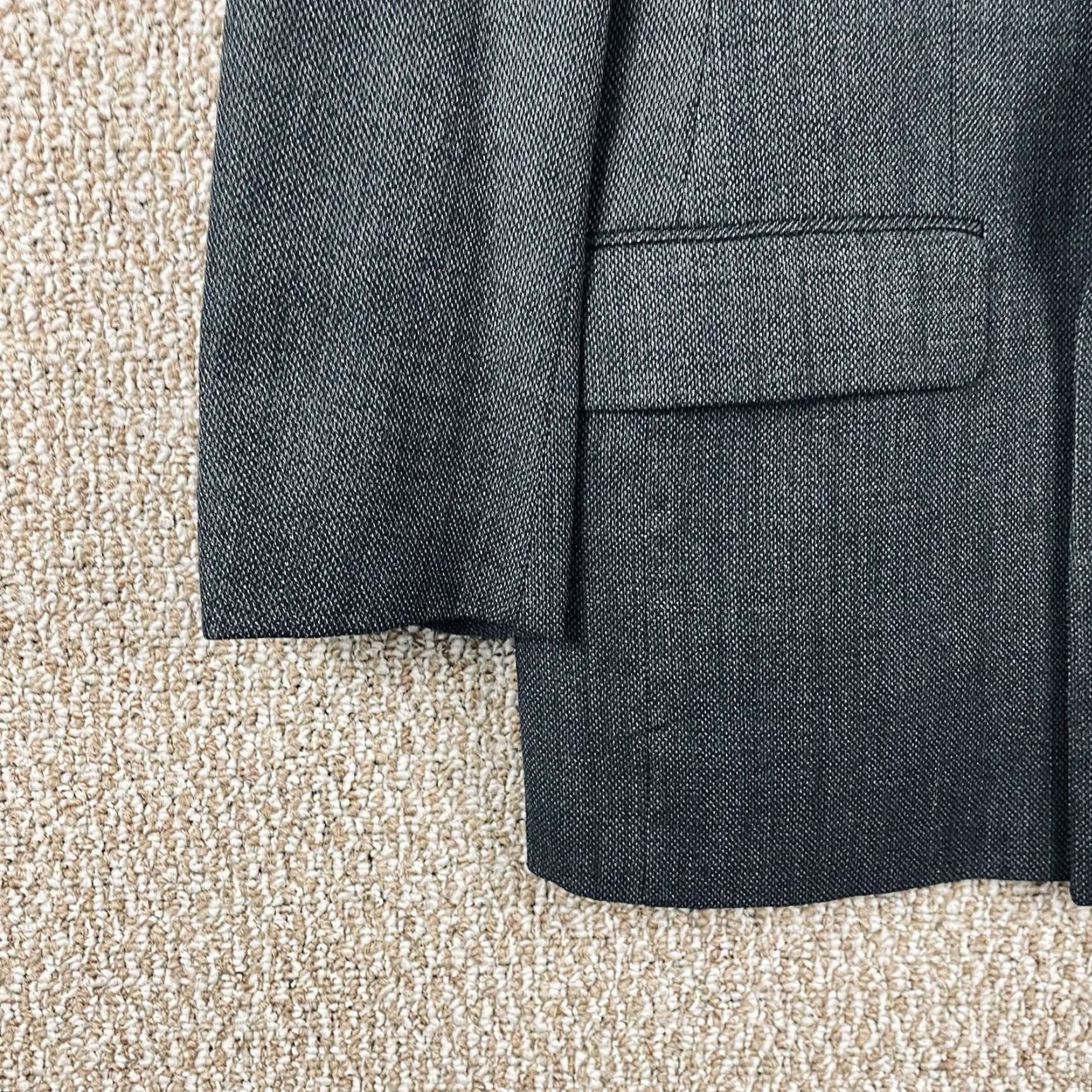 Joseph Abboud VINTAGE Joseph Abboud Blazer Men's 41 Double-Breasted Wool Gray Charcoal Notch Lapel Solid Size 42R - 6 Thumbnail