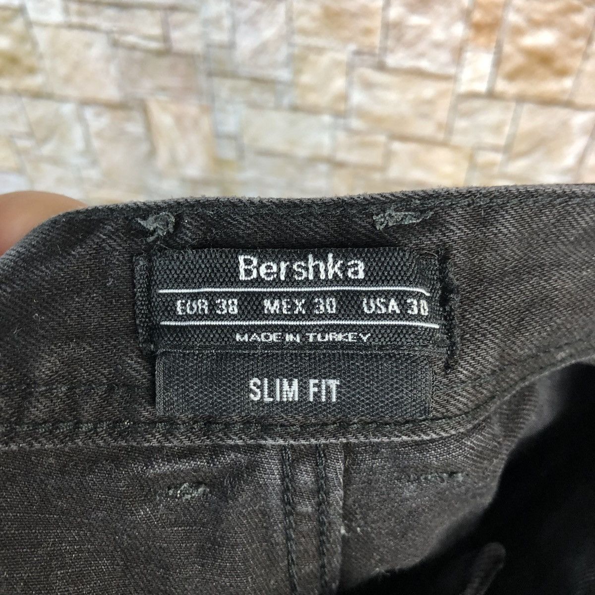 Japanese Brand Bershka Black faded ripped Distressed Denim Pants #A971 Size US 29 - 22 Thumbnail