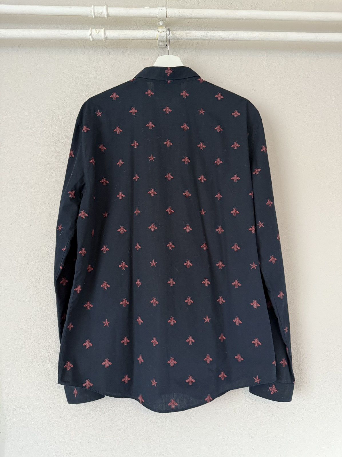 Gucci Navy Bee & Star Embroidered Shirt – Size 43 Size US L / EU 52-54 / 3 - 10 Thumbnail