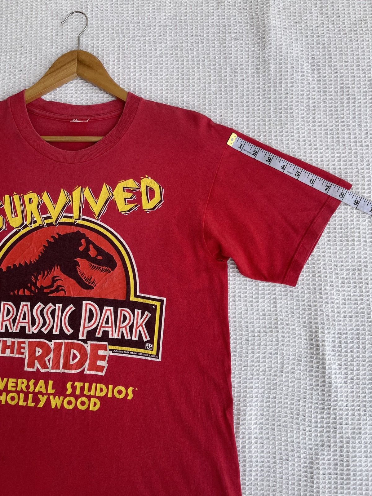 Vintage Rare🔥Vintage 90s JURASSIC PARK The Ride ERD GRUNGE TEE Size US L / EU 52-54 / 3 - 14 Thumbnail