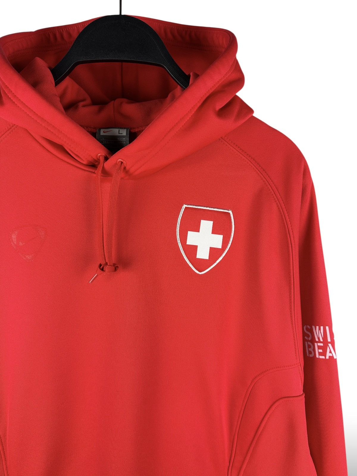 Nike Vintage Y2K Nike Tiempo Switzerland Hoodie Red Size US L / EU 52-54 / 3 - 3 Thumbnail