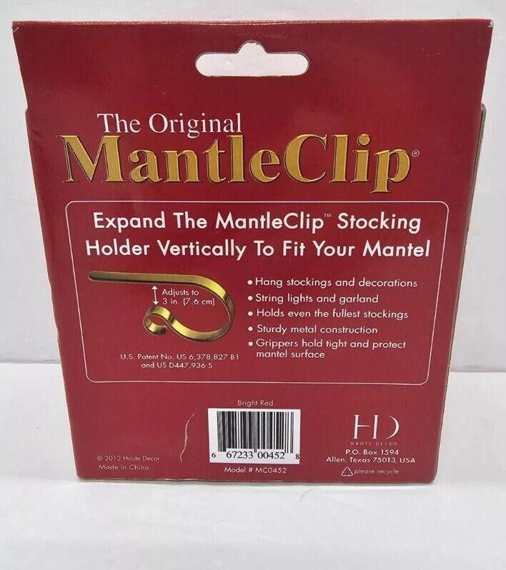 Designer New Original Mantle Clip 4 Red Stocking Hangers Holders Size ONE SIZE - 2 Thumbnail