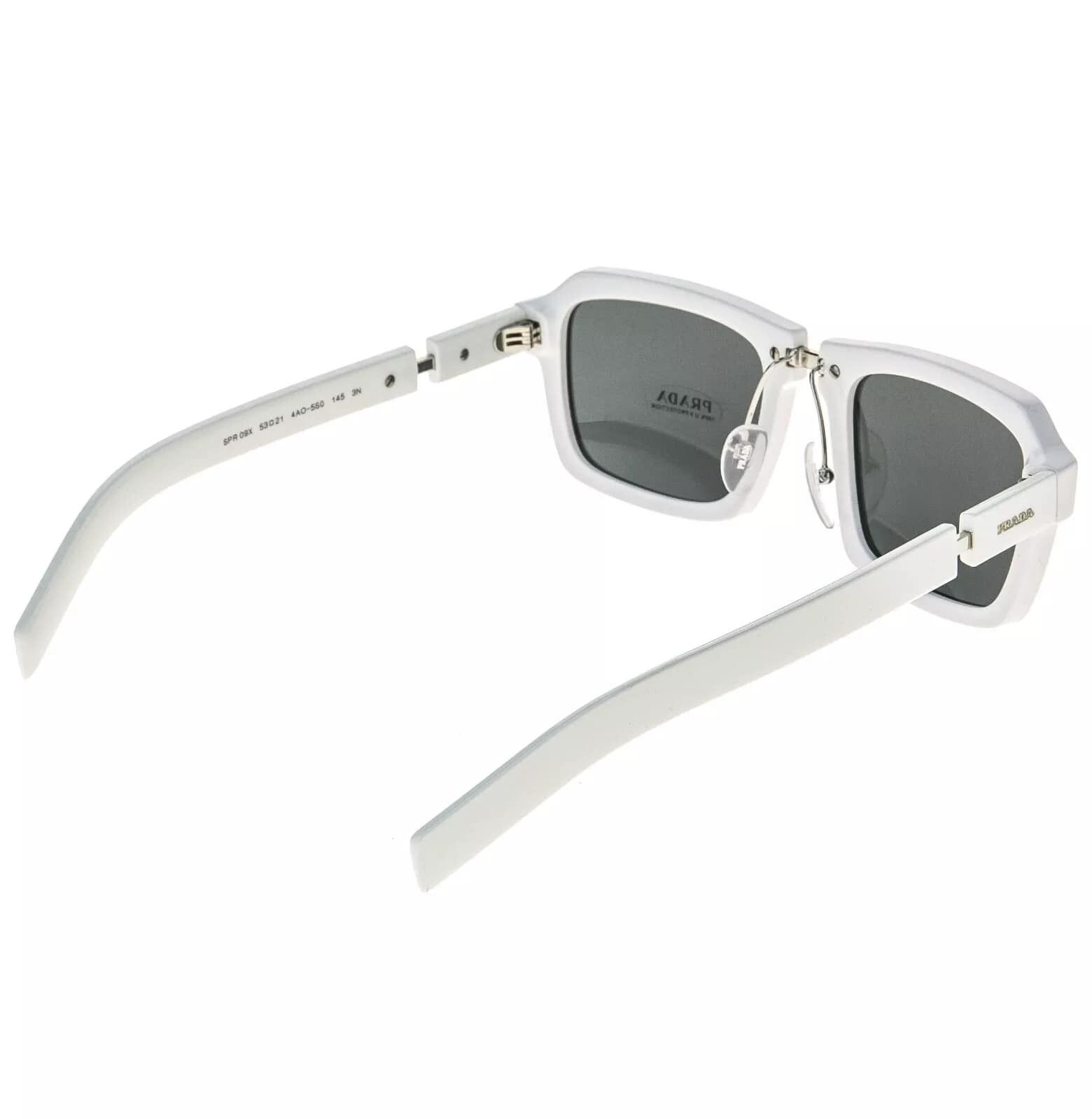 Prada PRADA DUPLE Rectangular PR09XS White Fashion Sunglasses 09X Size ONE SIZE - 8 Thumbnail