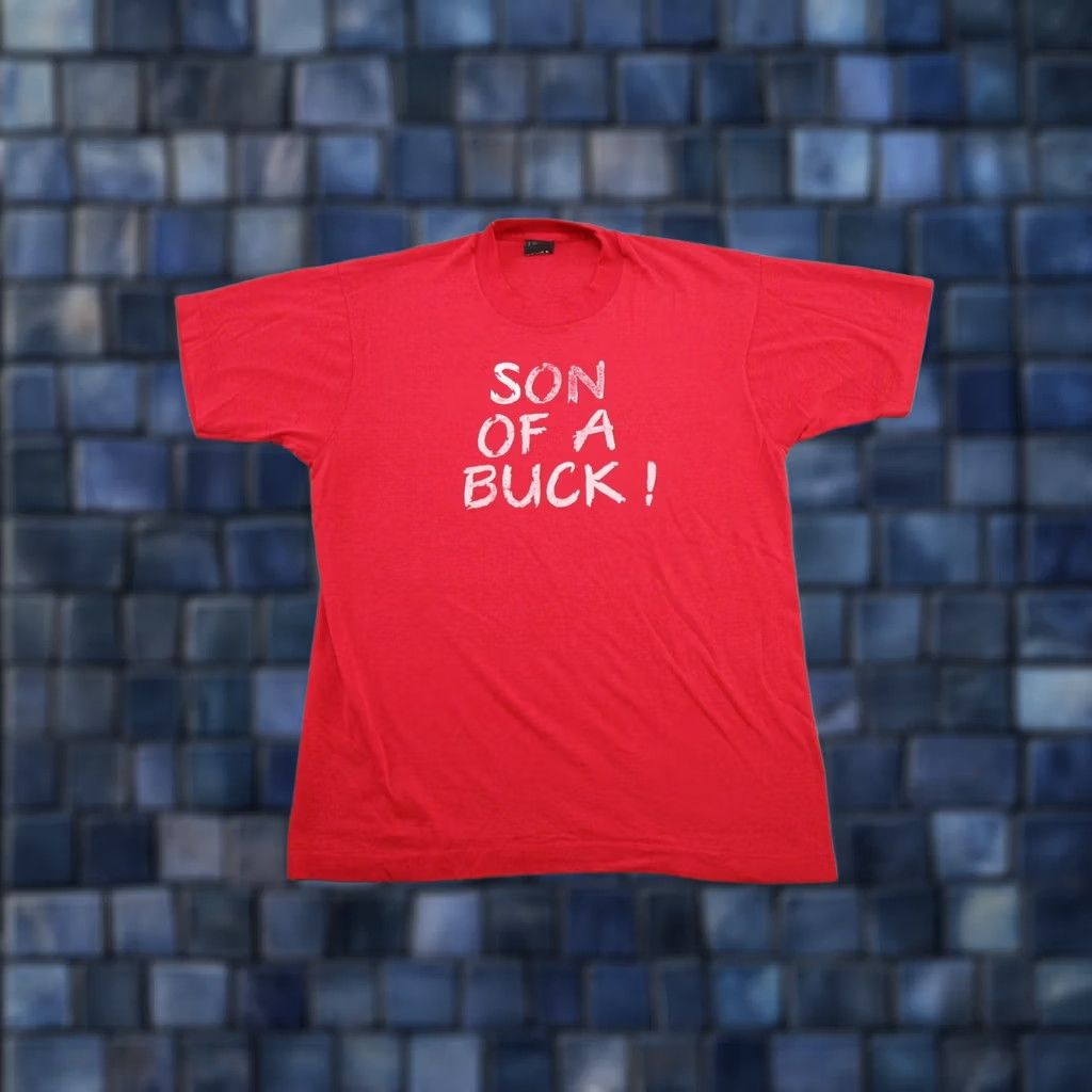 Vintage VINTAGE 80s 90s Son of a Buck Single Stitch Graphic Comedy Tee Shirt Size L Read Shirt Mens Red 90s Cotton Short Sleeve Crew Neck Tee Size US L / EU 52-54 / 3 - 1 Thumbnail