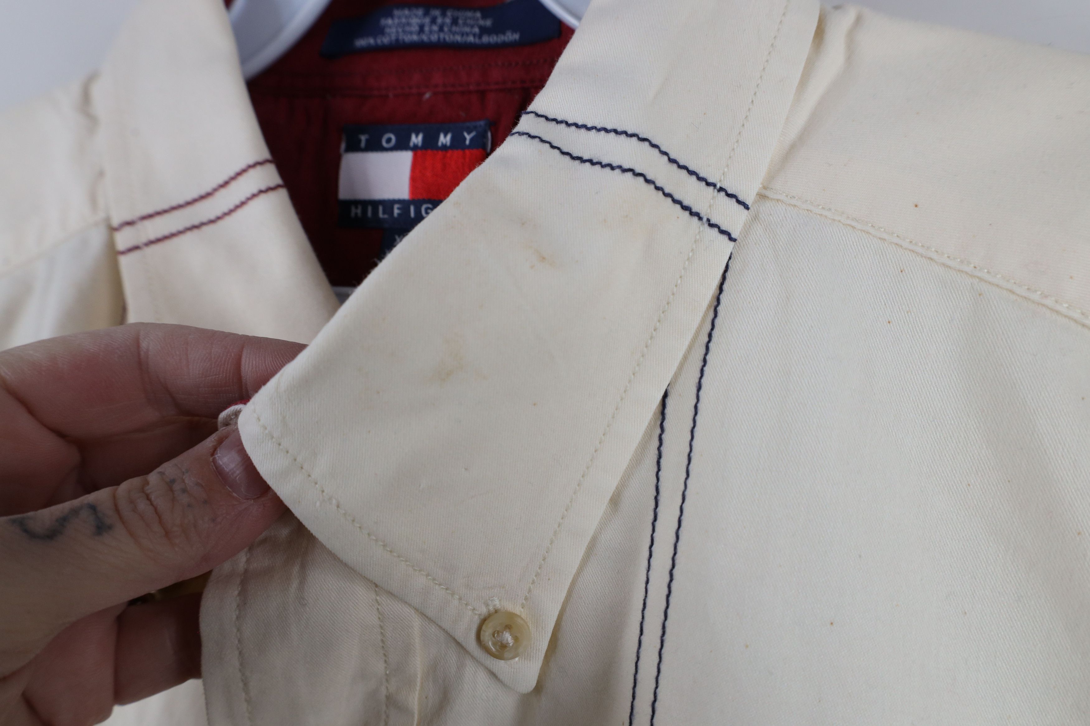 Tommy Hilfiger × Vintage Vintage 90s Tommy Hilfiger Rainbow Plaid Button Down Shirt Size US XL / EU 56 / 4 - 9 Thumbnail