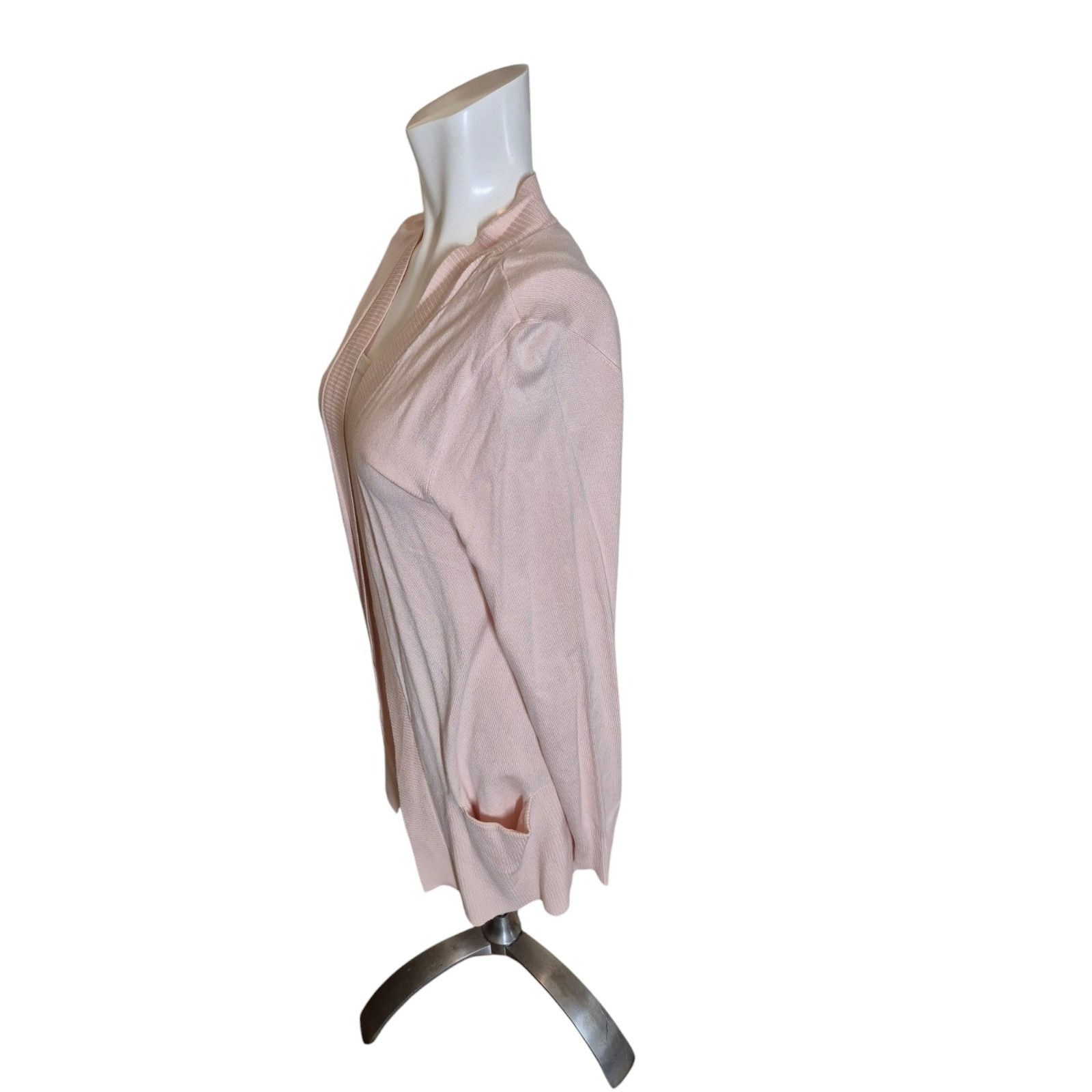 Elie Tahari Tahari Cardigan Sweater Pastel Pink Sweater Open Front Sz L Size L / US 10 / IT 46 - 2 Thumbnail