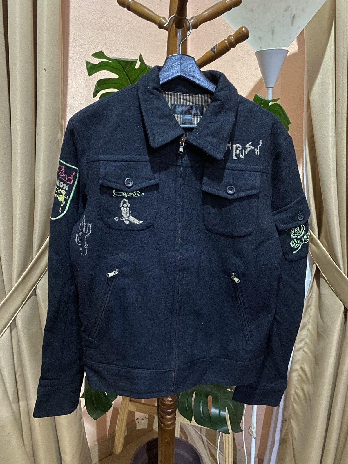 Style & Co Rare Y2K Stylelab Inc Korea Black Wool Military Embroidered Size US M / EU 48-50 / 2 - 3 Thumbnail