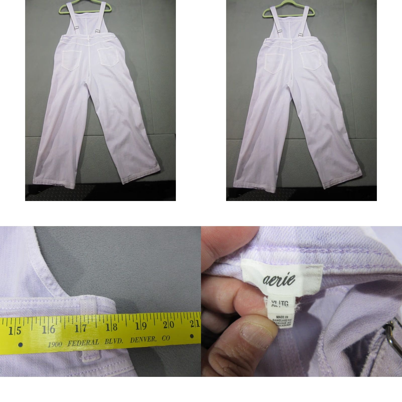 Vintage Aerie Overalls Women XL Purple Wide Leg Bib Outdoor Cute lookin' rly Imo Size 40" / US 18 - 8 Thumbnail