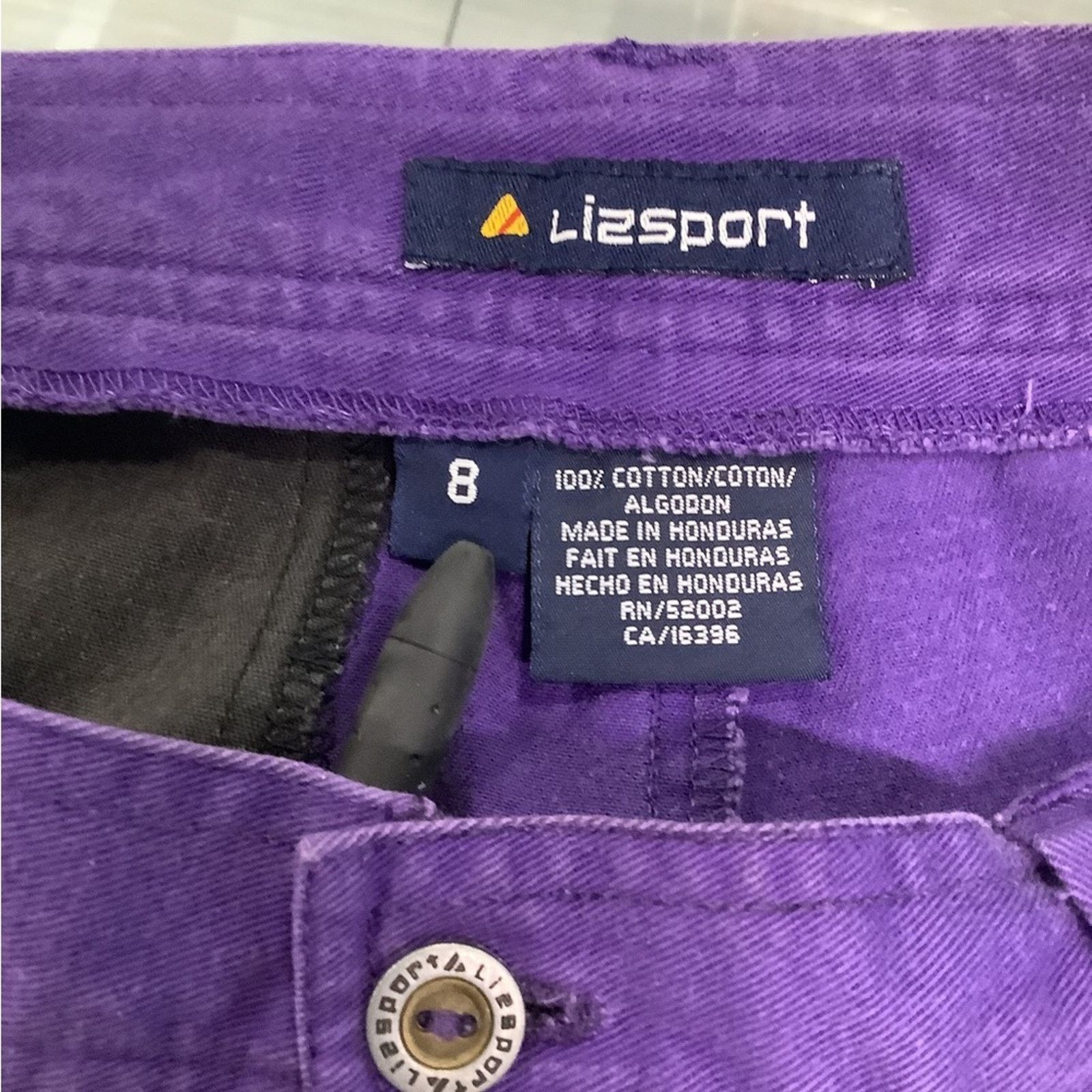 Vintage Lizsport Woman’s Pleated Purple Shorts Size 26" / US 2 / IT 38 - 4 Thumbnail