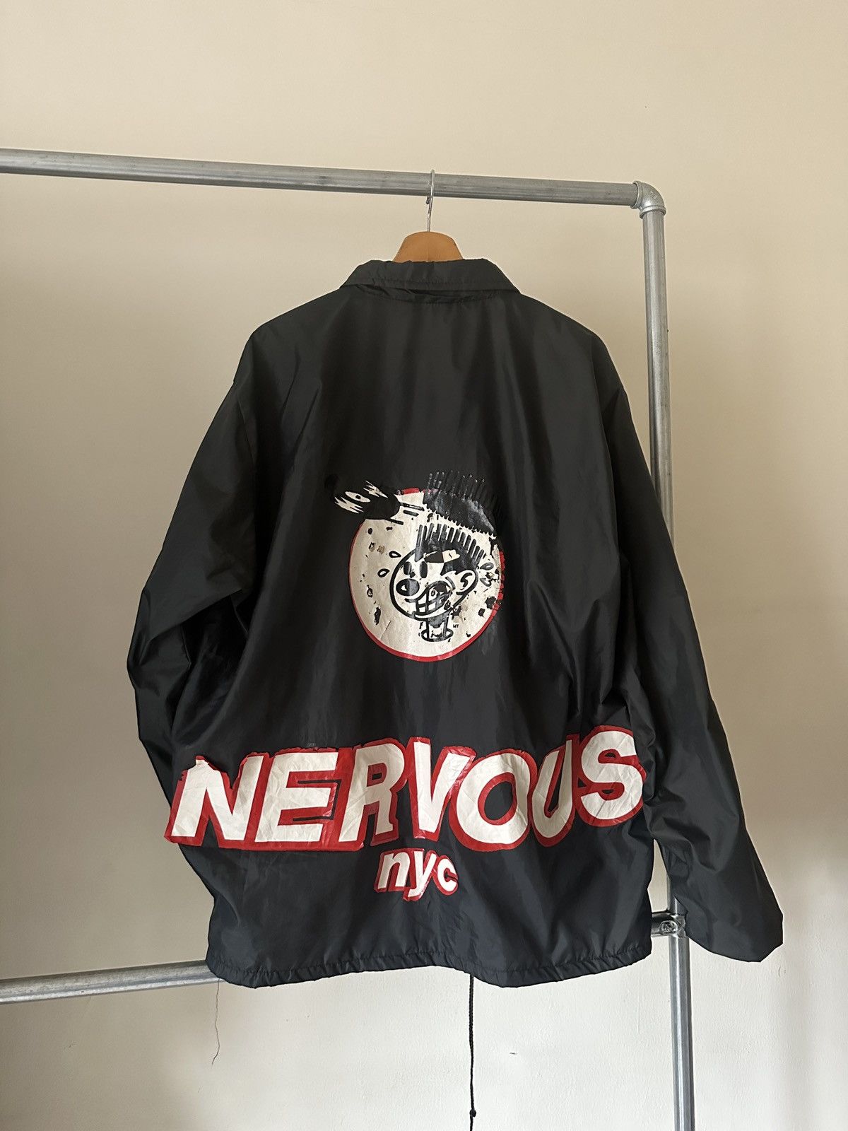Vintage 1990s Vintage Nervous Record Coach Jacket Size US XXL / EU 58 / 5 - 5 Thumbnail