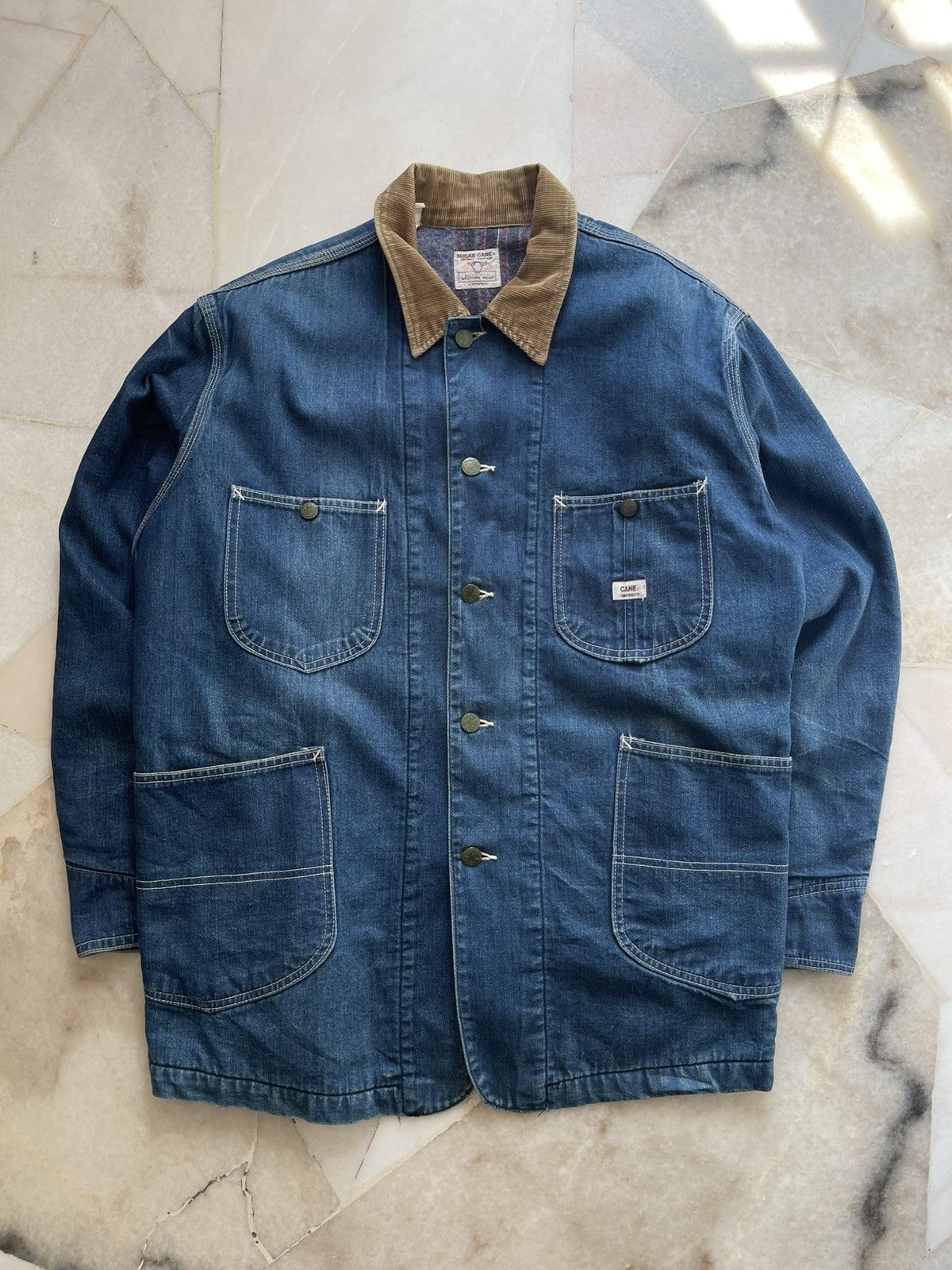 Sugar Cane × Toyo Enterprises 90s Sugar Cane Sanforized Chore Jacket Size US XL / EU 56 / 4 - 1 Thumbnail