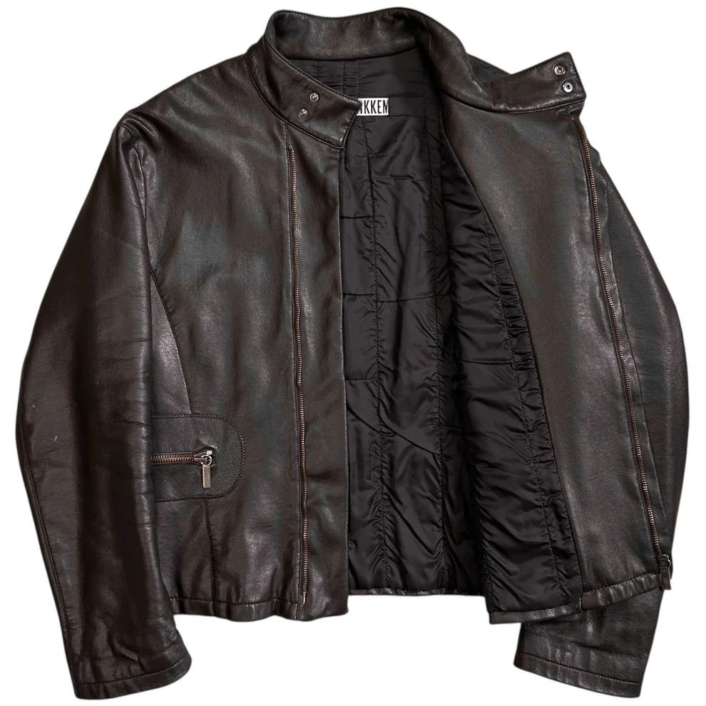 Dirk Bikkembergs Multi Back Zip Vegan Leather Bomber Jacket