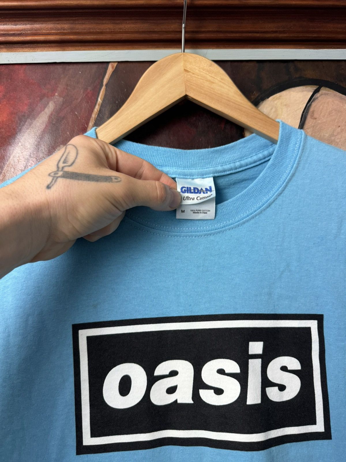 Vintage Oasis Definitely Maybe Box Logo Britpop Band T-Shirt