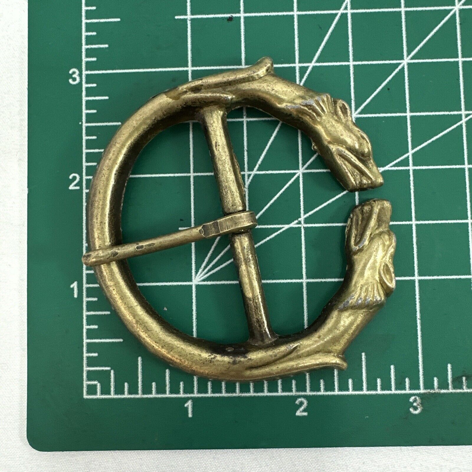 The Unbranded Brand Brass BELT BUCKLE Vikings Norse Saxon Mythical Runic Wolf Size ONE SIZE - 3 Thumbnail