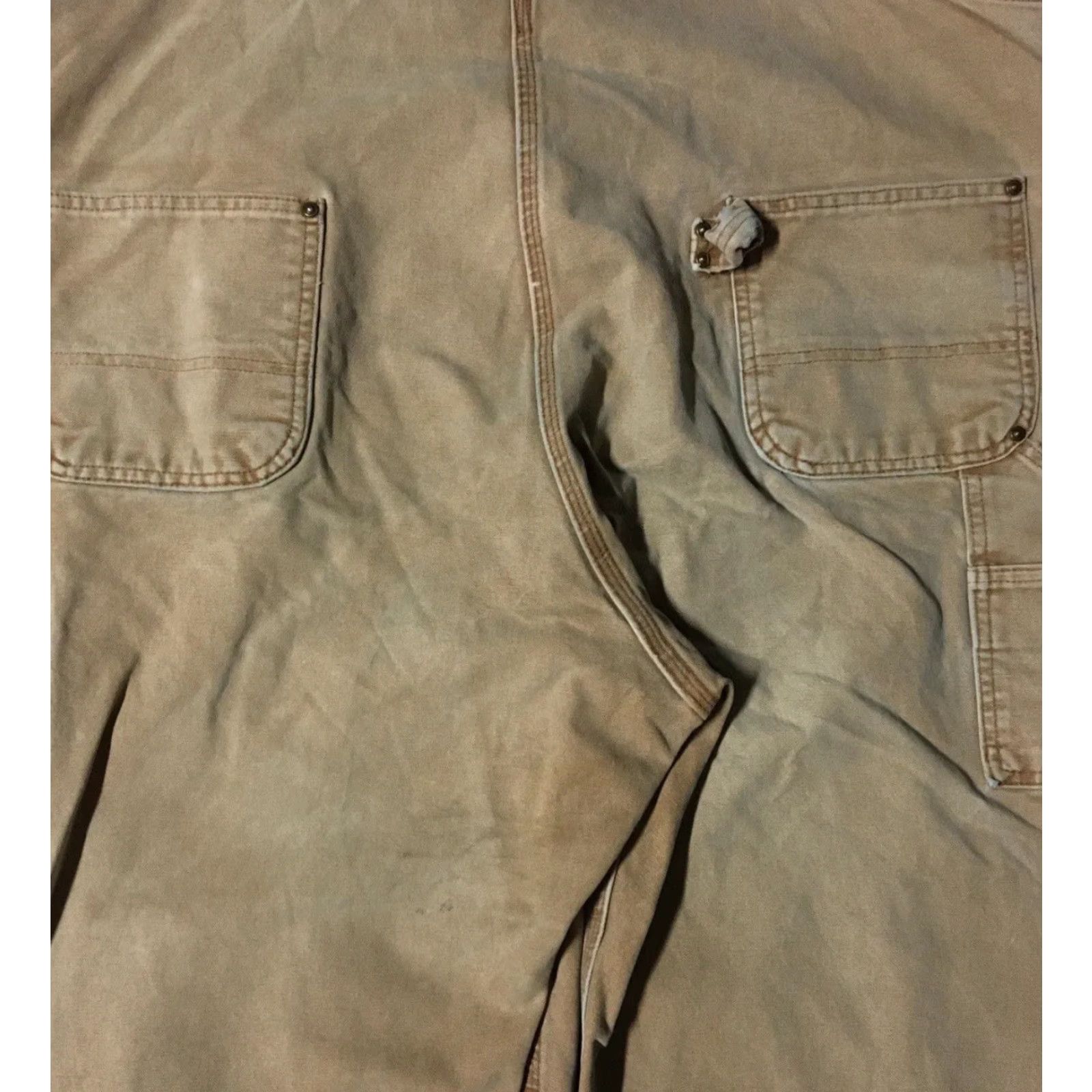 Carhartt VINTAGE Carhartt Overalls Trucker Grunge 90s 80s Biker Punk Distressed Tan 48 Men Double Knee Workwear Jeans Size US 32 / EU 48 - 7 Thumbnail