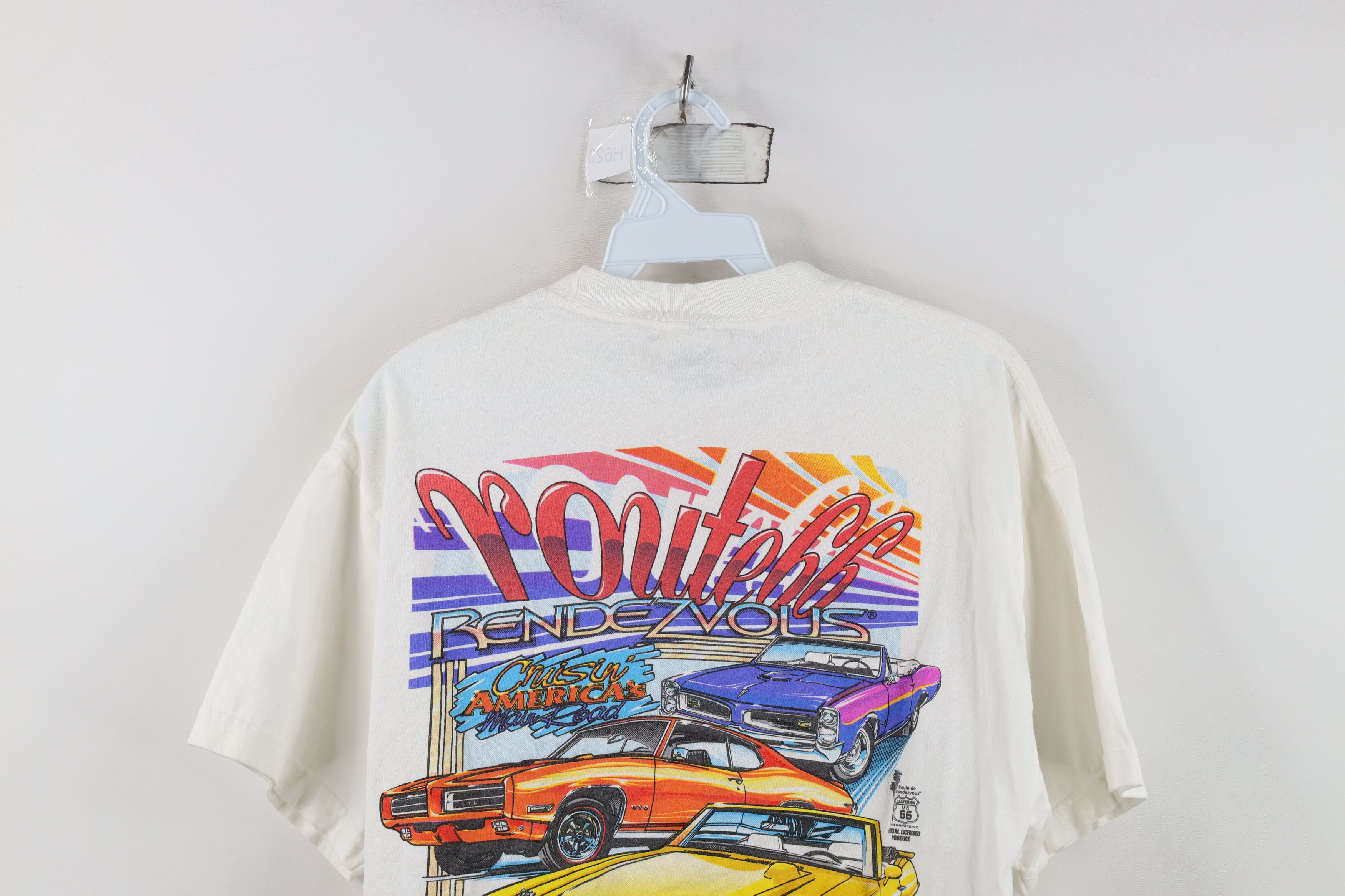 Vintage Vintage 90s Route 66 Rendezvous Muscle Car Racing T-Shirt Size US M / EU 48-50 / 2 - 14 Thumbnail