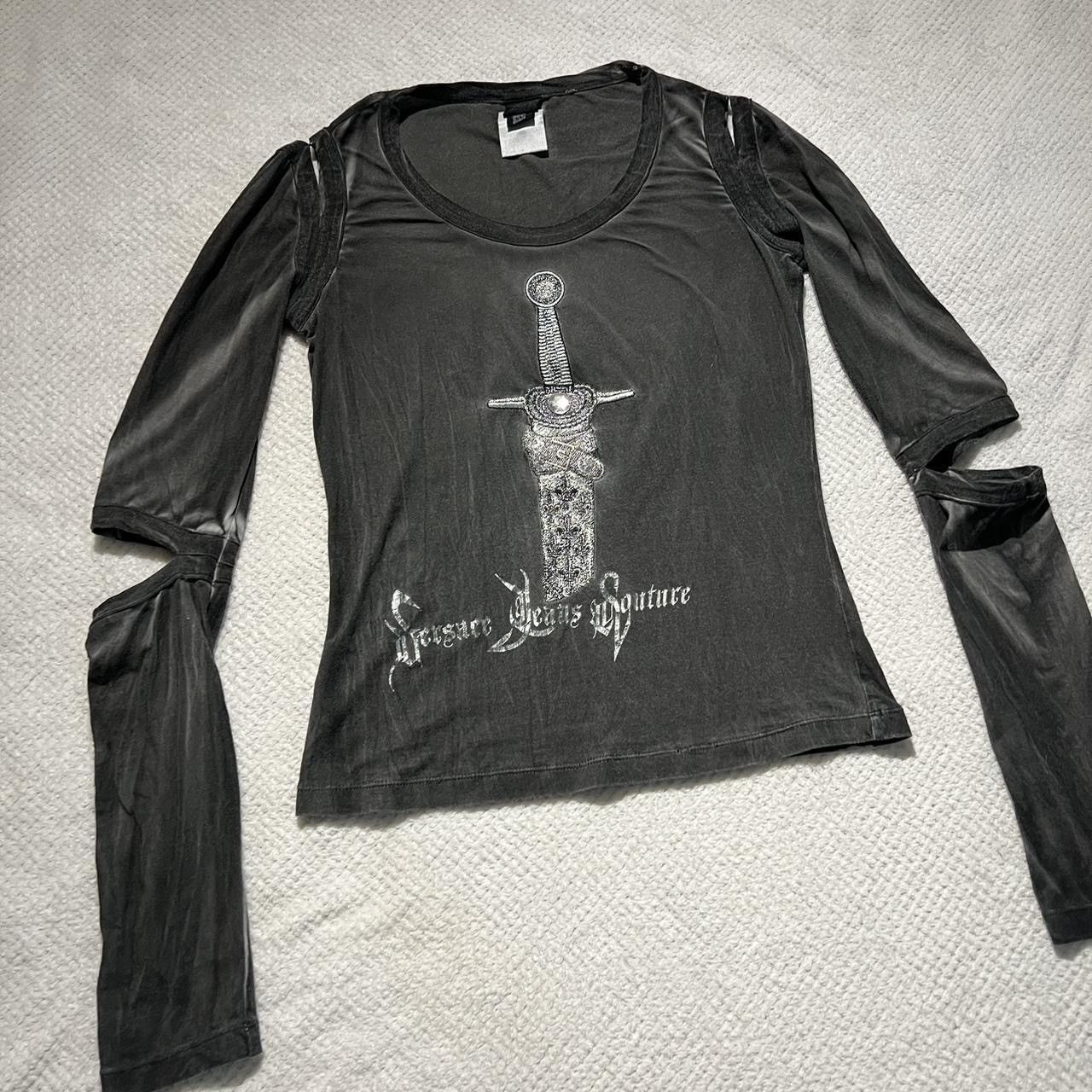 Versace Jeans Couture Rare : gothic VERSACE JEANS COUTURE cut-out top Size S / US 4 / IT 40 - 5 Thumbnail
