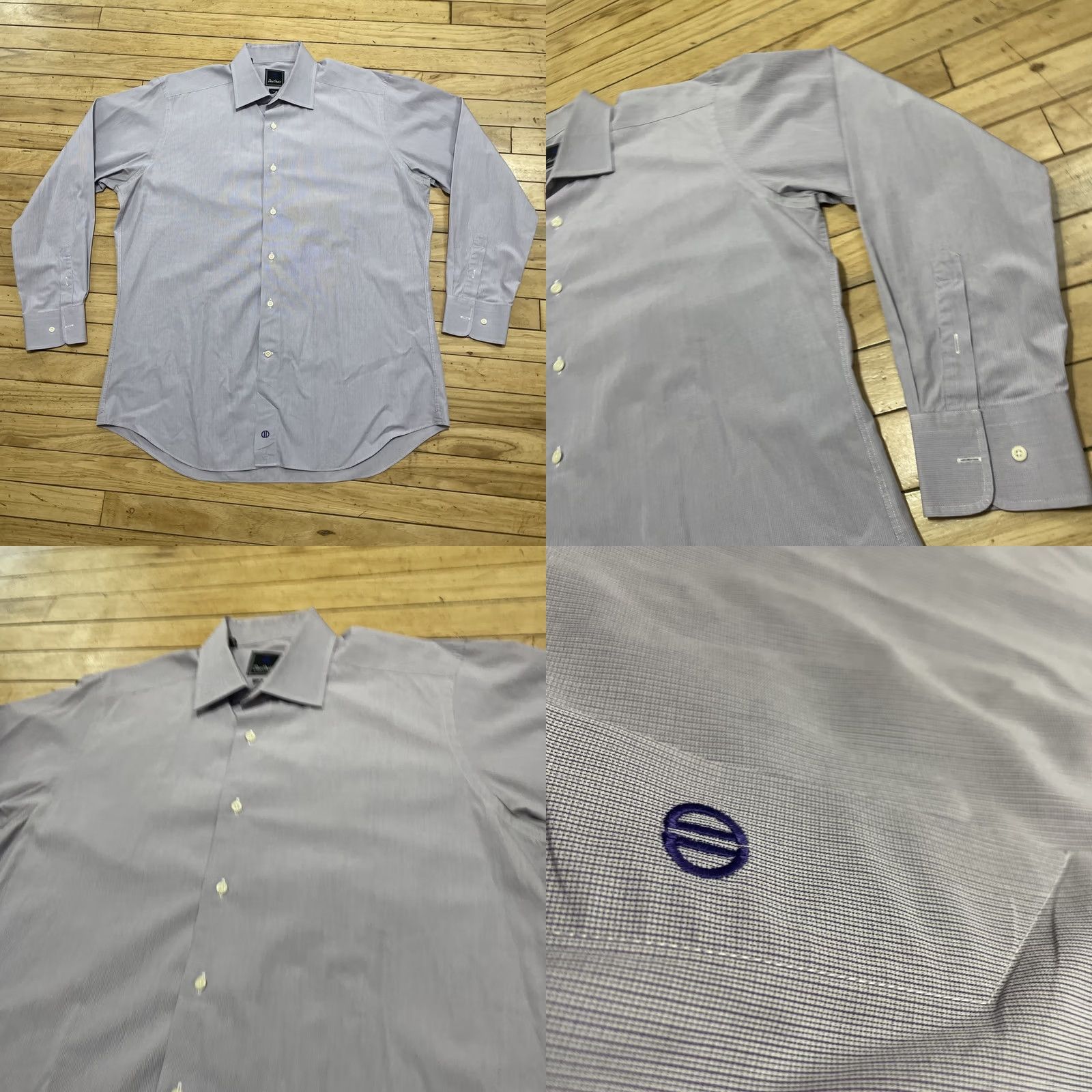 David Donahue David Donahue Shirt Men 17.5 34/35 Purple Mauve Lilac Cotton Long Sleeve Gingham Slim Dress Shirt Mens Size US XXL / EU 58 / 5 - 10 Thumbnail