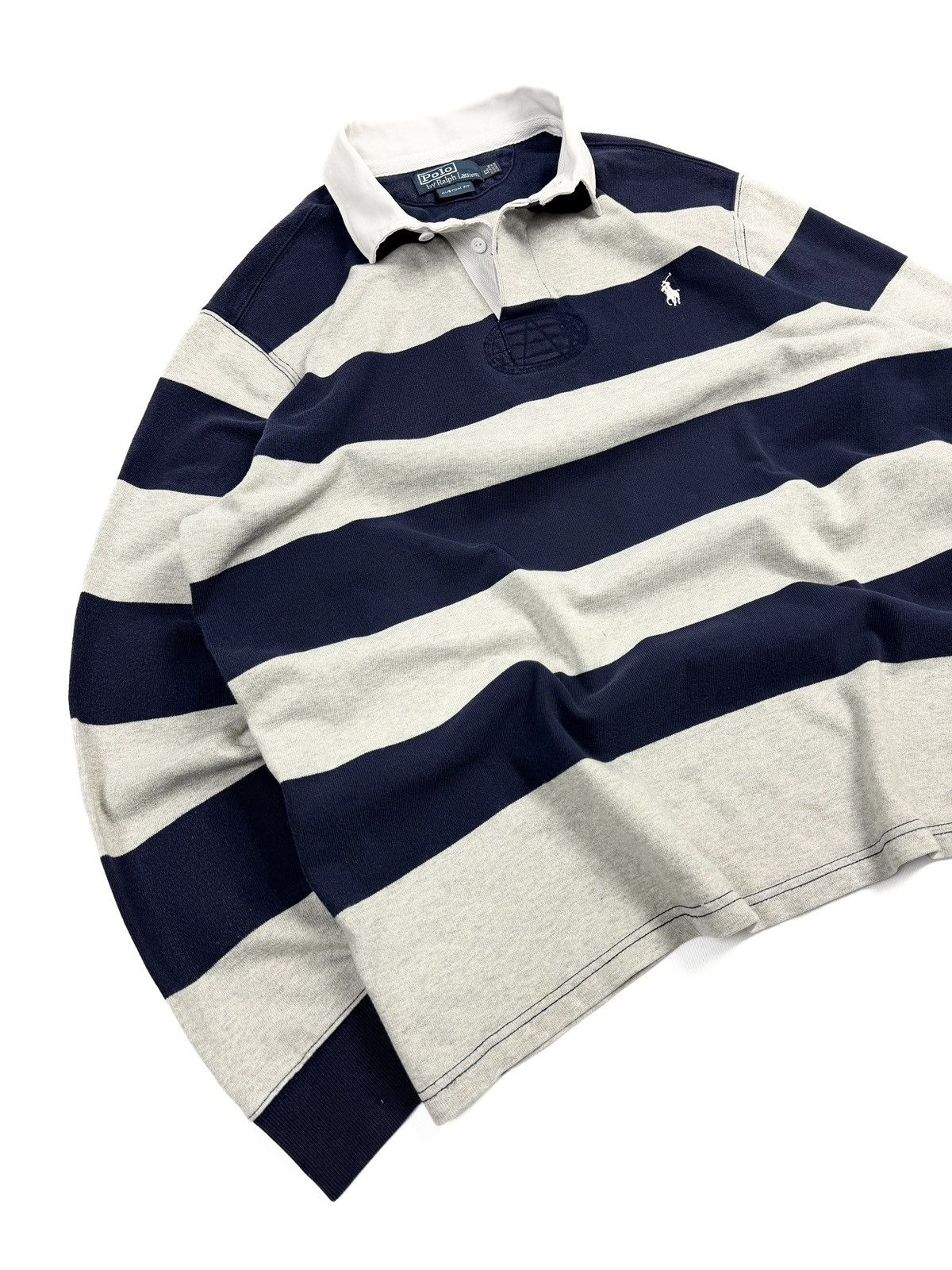 Polo Ralph Lauren Y2K Ralph Lauren Vintage Rugby Striped Long Sleeve Shirt Size US XL / EU 56 / 4 - 2 Thumbnail