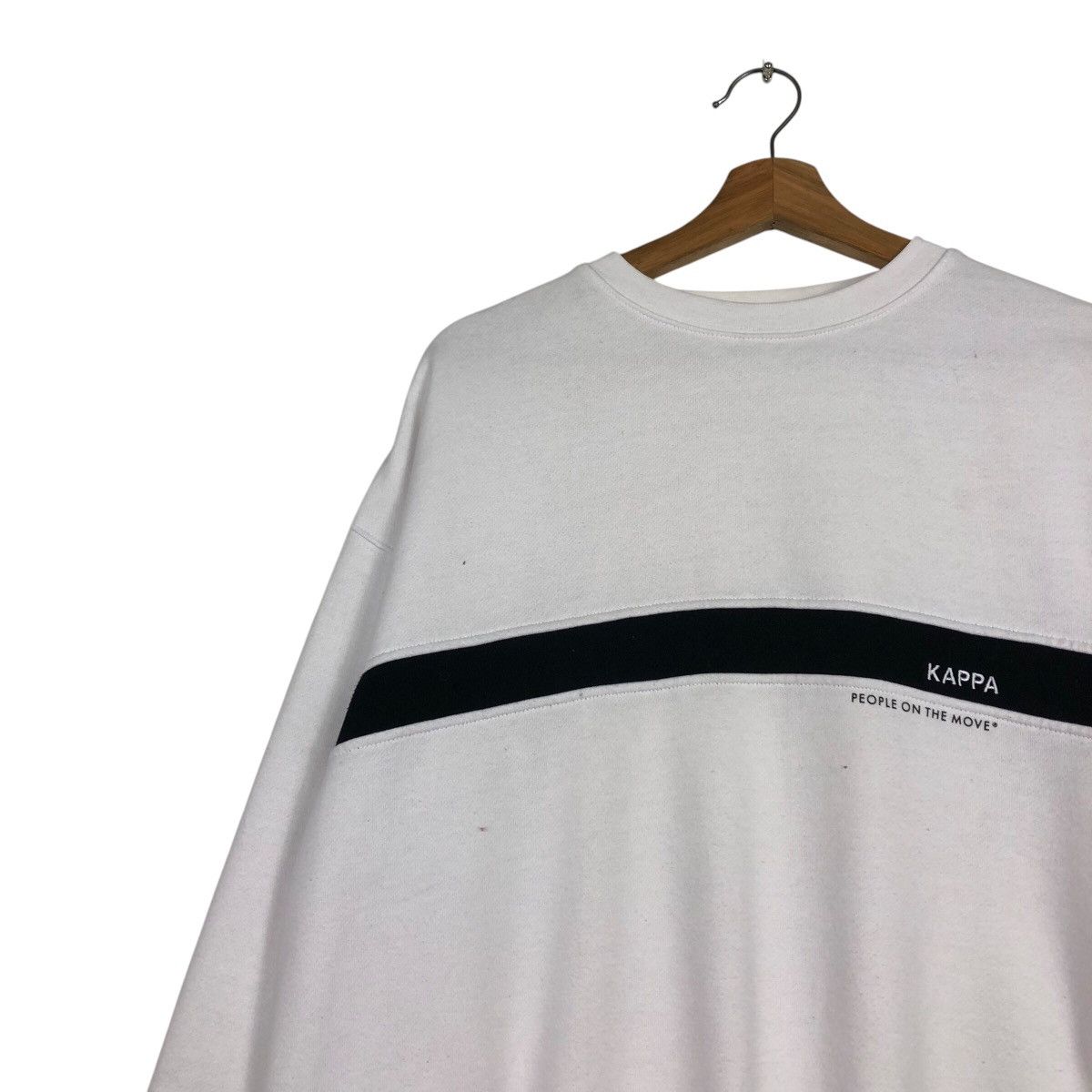 Japanese Brand Vintage Kappa Big Fit Sweat Black Chest Stripe, Minimal Logo Size US M / EU 48-50 / 2 - 8 Thumbnail