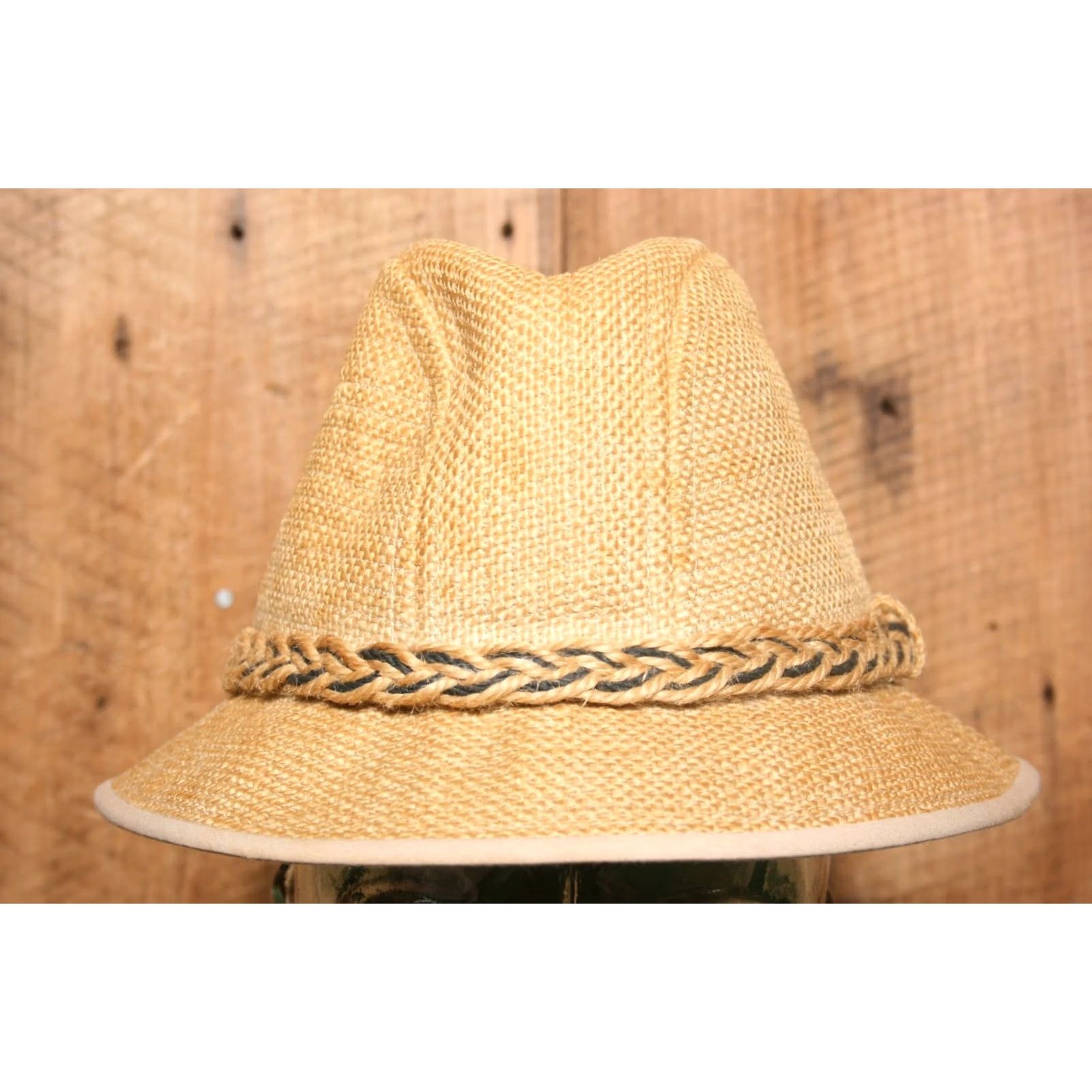 Vintage Vintage Dobbs Bucket Hat Men Tan Straw Twine Band 7 1/8 6 7/8-7 Tweed Dobb Fifth Avenue Pace-Setter Collection Size ONE SIZE - 2 Thumbnail