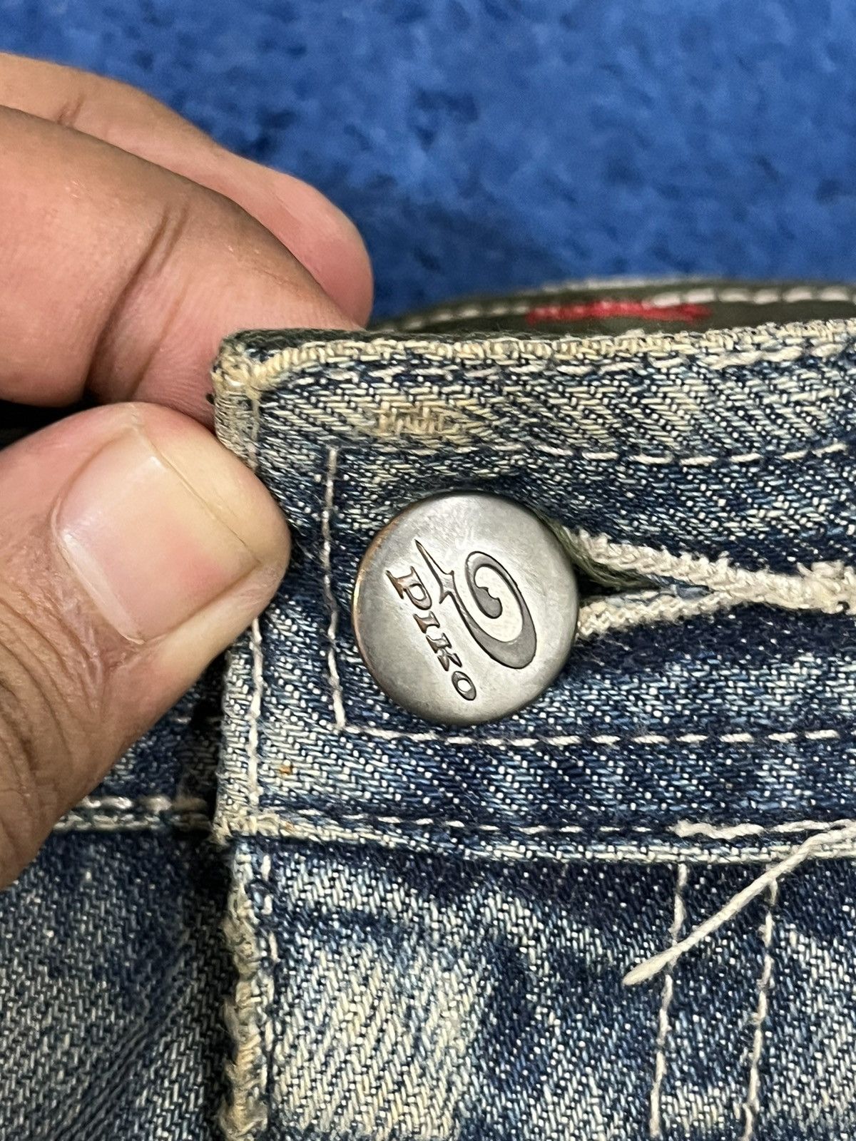 JNCO Vintage Piko Mudwash Baggy Cargo Jnco Style Denim Size US 33 - 10 Thumbnail