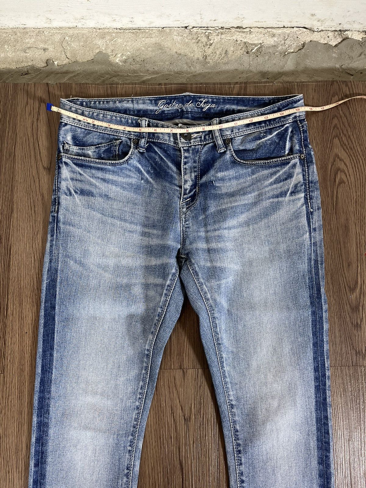 GOSTAR DE FUGA Gostar de Fuga Slim Fit Faded Denim Jeans Size US 31 - 12 Thumbnail