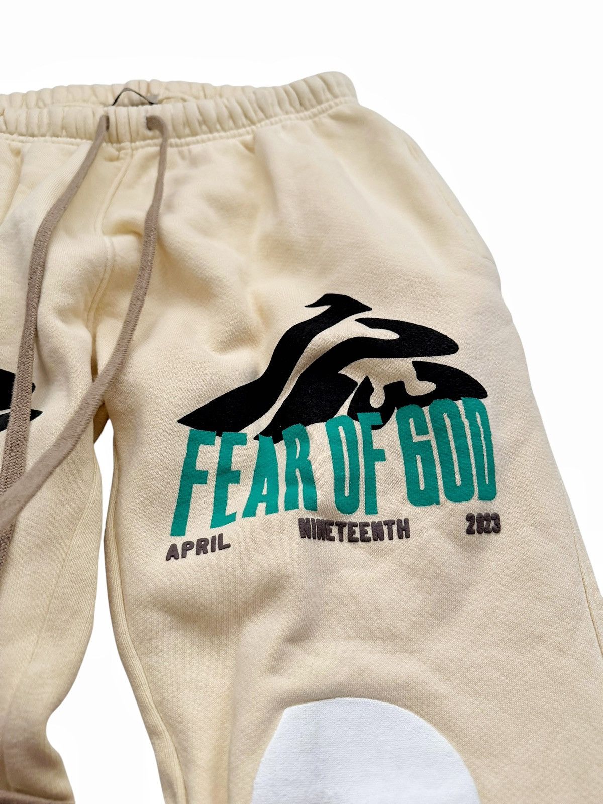 Fear of God × RRR-123 RRR123 Fear Collab Pale Yellow Sweatpants Size US 30 / EU 46 - 4 Thumbnail