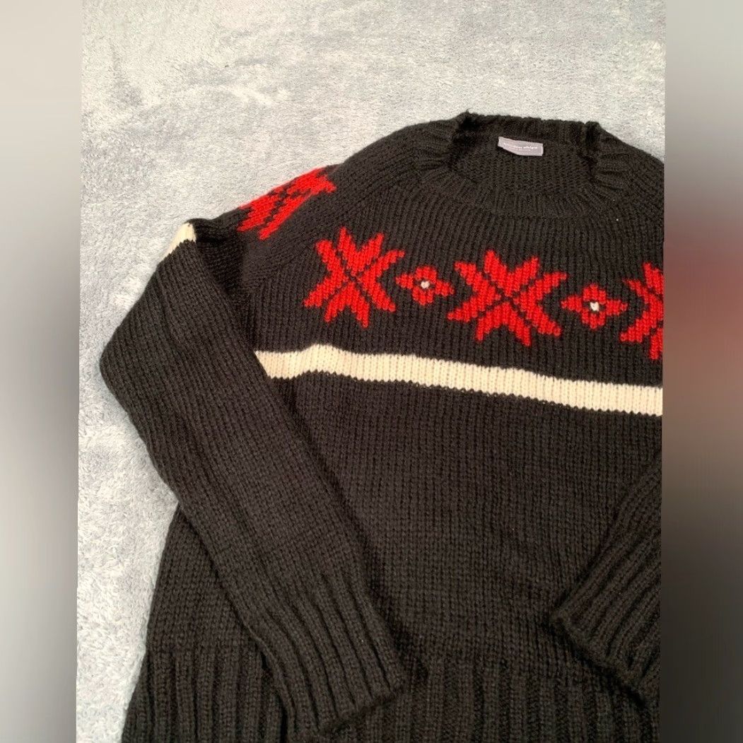 Vintage Wooden Ships Sweater Black Patterned S/M Women Pullover Size S / US 4 / IT 40 - 2 Thumbnail