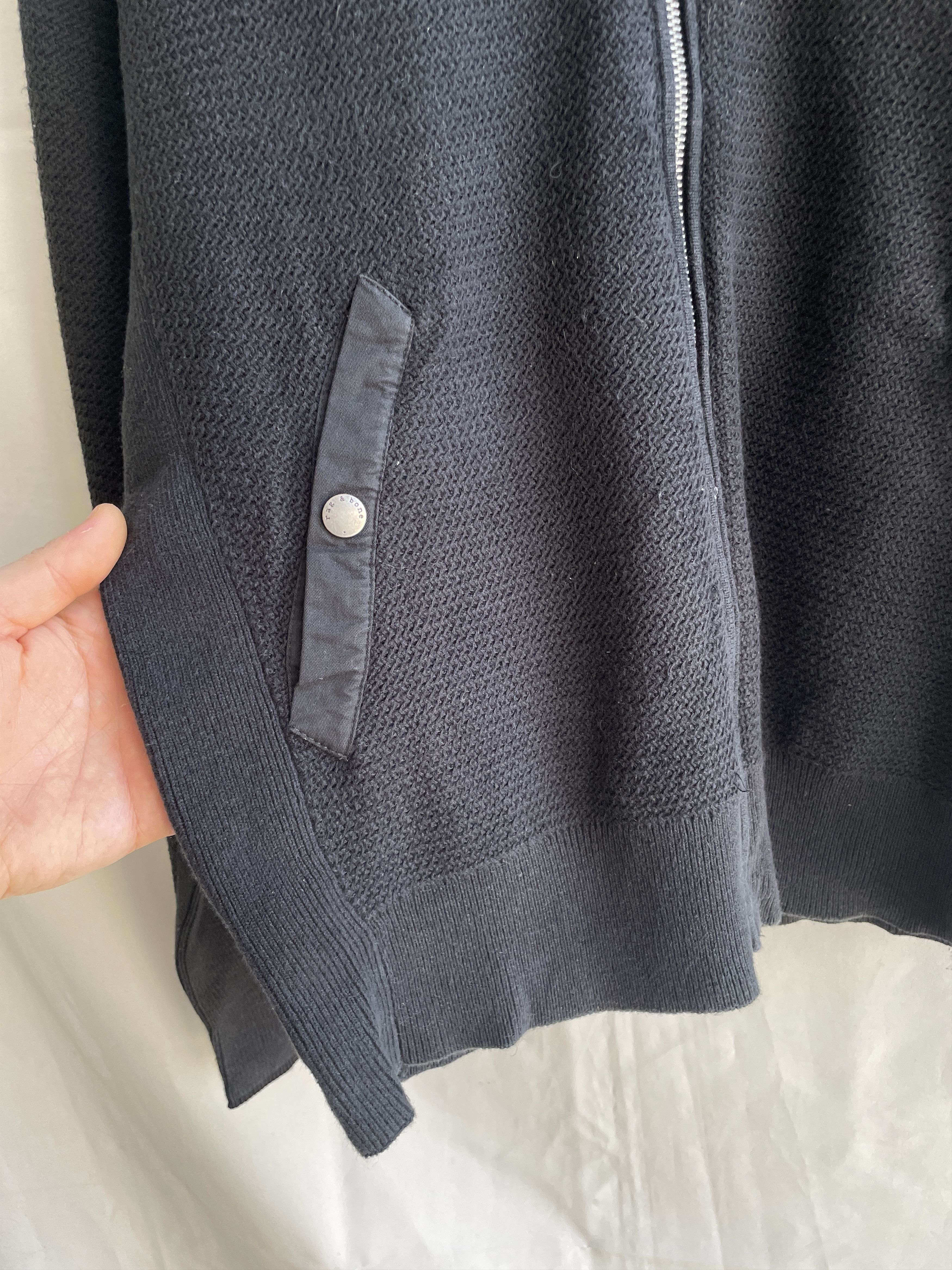Rag & Bone Rag & Bone Cotton Hemp Zip Up Dark Navy Bomber Cardigan Size US S / EU 44-46 / 1 - 8 Thumbnail