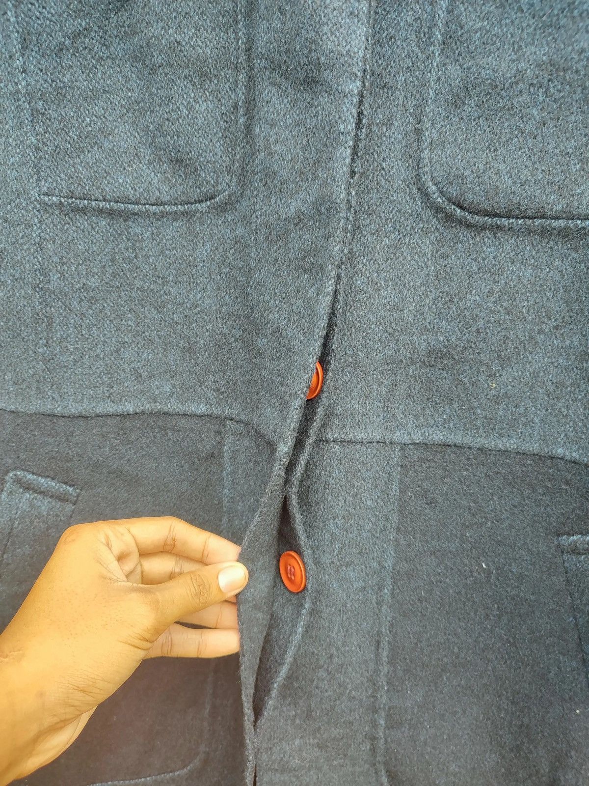 Benetton × Designer Stile Benetton Wool Blend Coat – Minimalist Boxy Navy Jacket Size US S / EU 44-46 / 1 - 5 Thumbnail