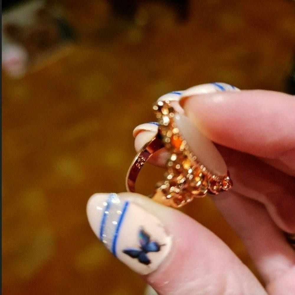 Designer 925 Silver Vintage Pink Opal Rose Gold Ring - Size 7 Size ONE SIZE - 7 Thumbnail
