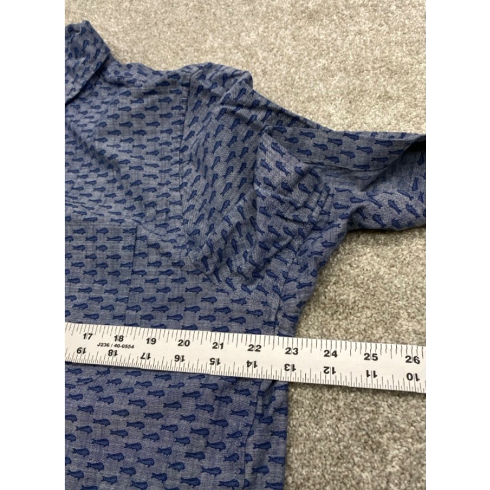 Vineyard Vines Vineyard Vines Murray Shirt Men's L Short Sleeve Button-Up Blue Fish Pattern Size US L / EU 52-54 / 3 - 5 Thumbnail