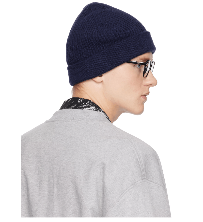 Marni BNWT AW24 MARNI EMBROIDERY CUFF BEANIE NAVY S Size ONE SIZE - 10 Thumbnail