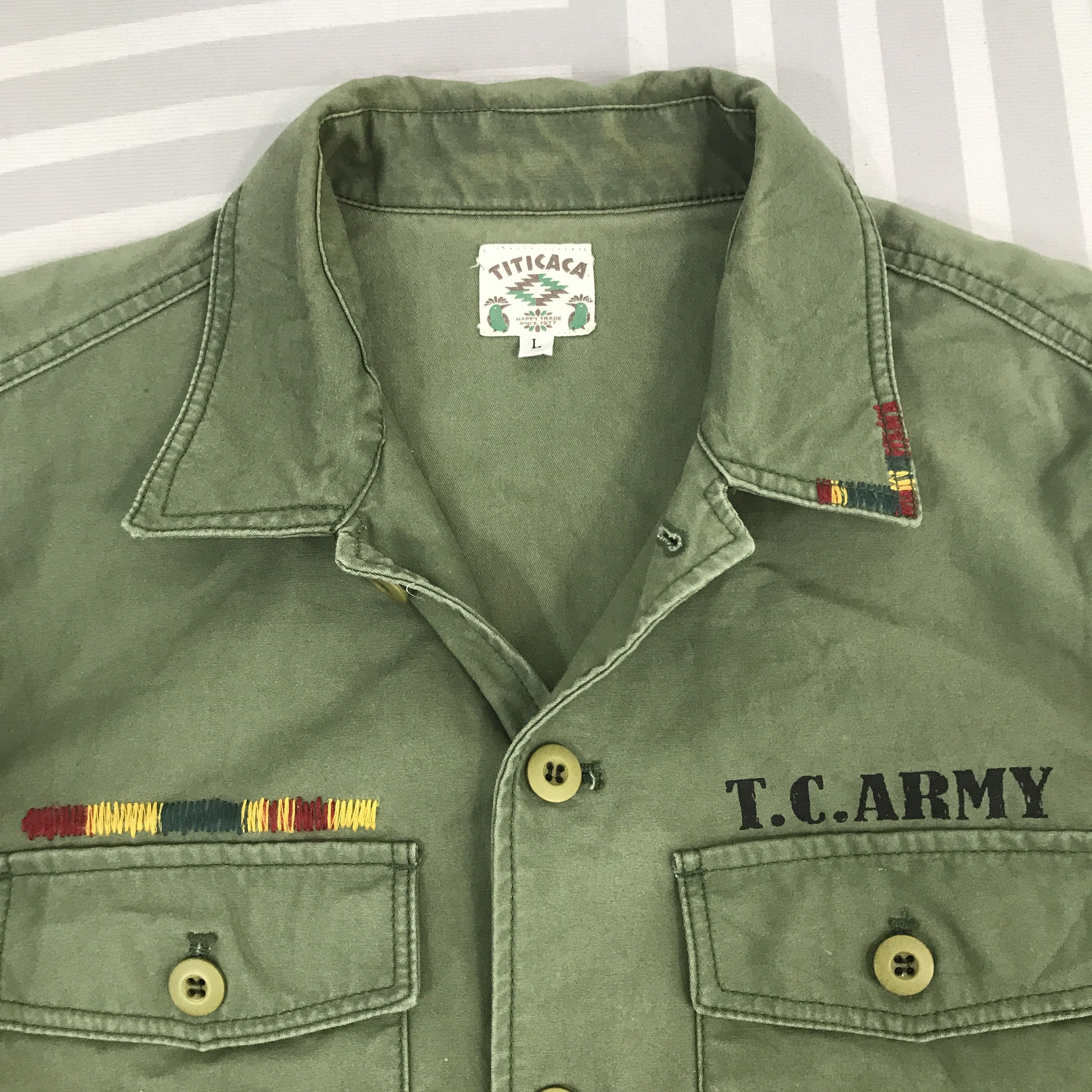 Japanese Brand × Vintage Vintage T.C Army Titicaca design Og107 Jacket Size US L / EU 52-54 / 3 - 8 Thumbnail