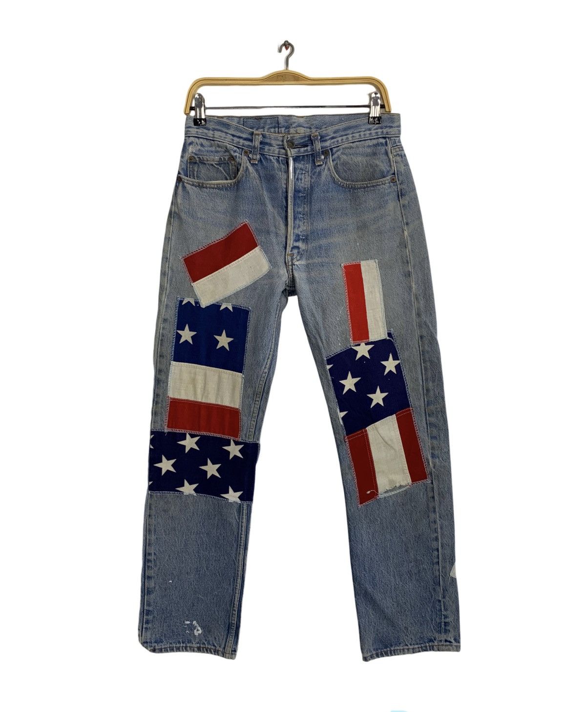 Levi's Levis Strauss Lot 501 Patchwork Indigo Denim Straight Cut Size US 30 / EU 46 - 1 Thumbnail