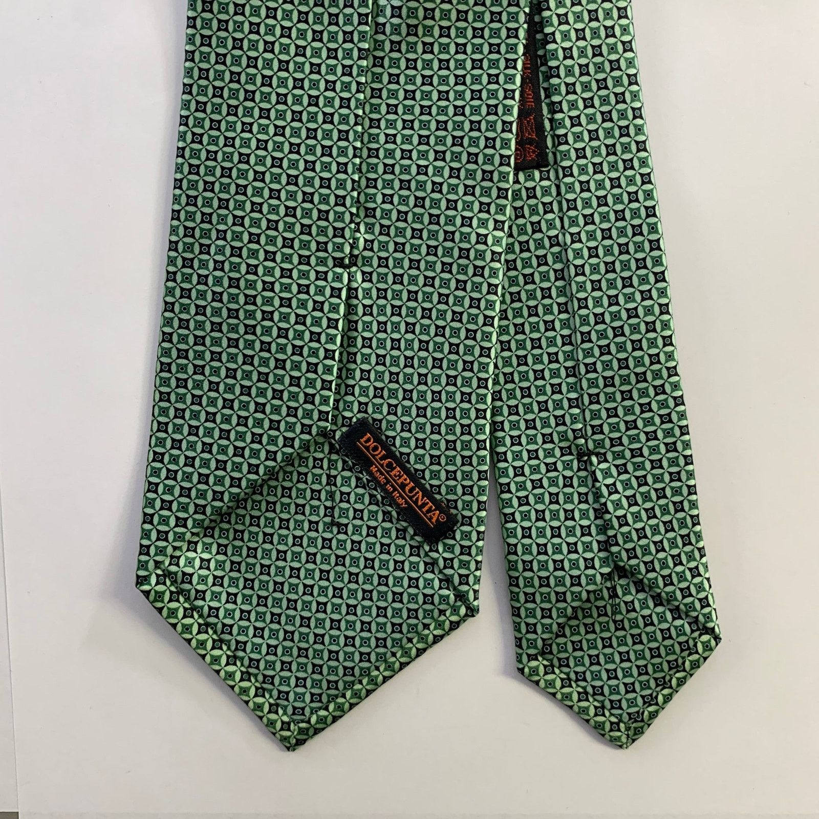 Dolcepunta DOLCEPUNTA Green Mint Geomatric Silk Tie Size ONE SIZE - 2 Thumbnail