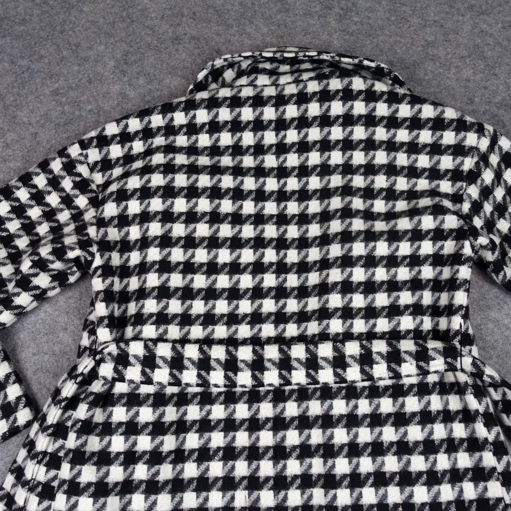 Forever 21 FOREVER 21 Coat Womens S Black White Houndstooth Belted Wrap Long Lined Check Overcoat Size S / US 4 / IT 40 - 4 Thumbnail