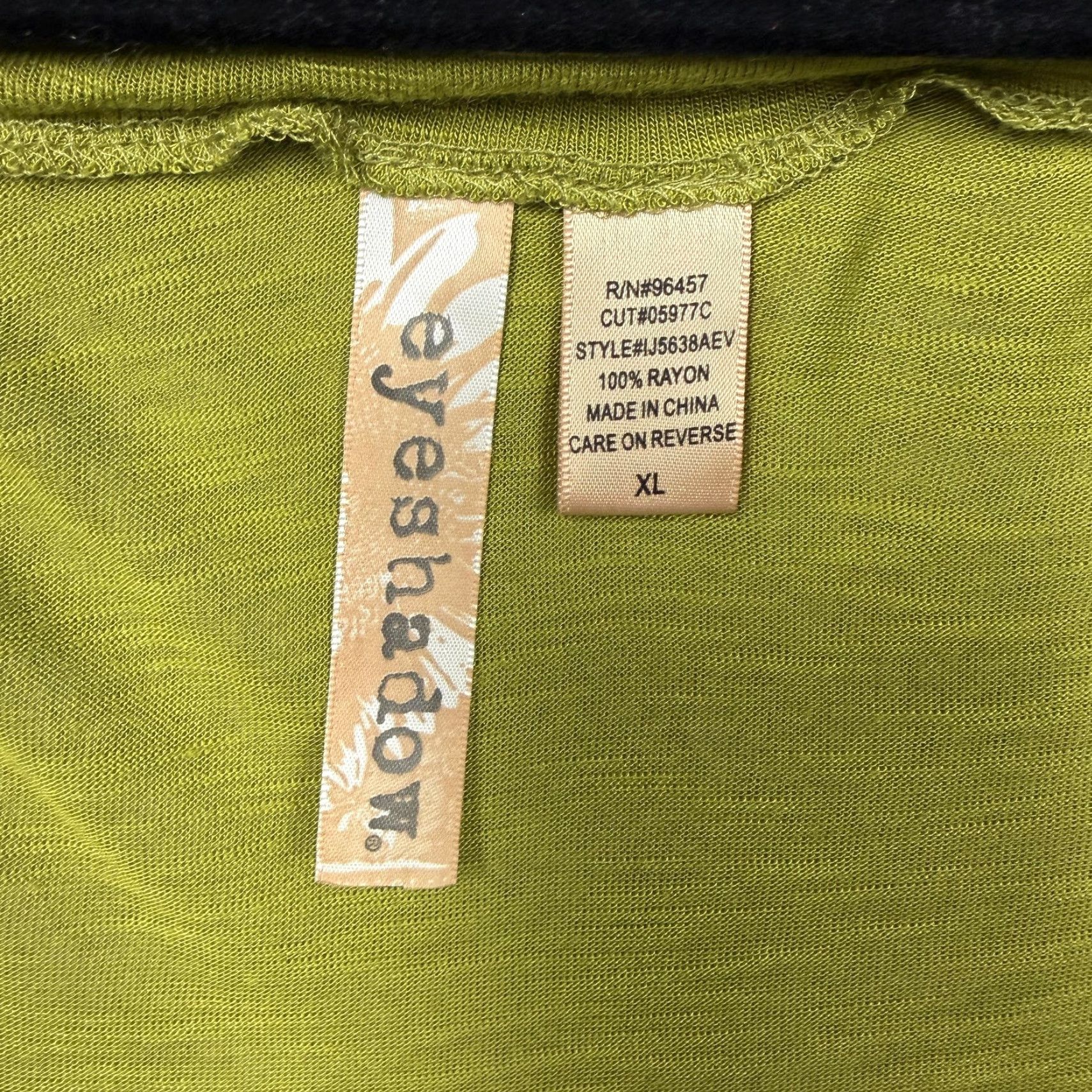 Vintage Eyeshadow Blouse Tunic Womens XL Moss Green Beaded Boho Scoop Neck Short Sleeve Relaxed Junior Size XL Size XL / US 12-14 / IT 48-50 - 6 Thumbnail
