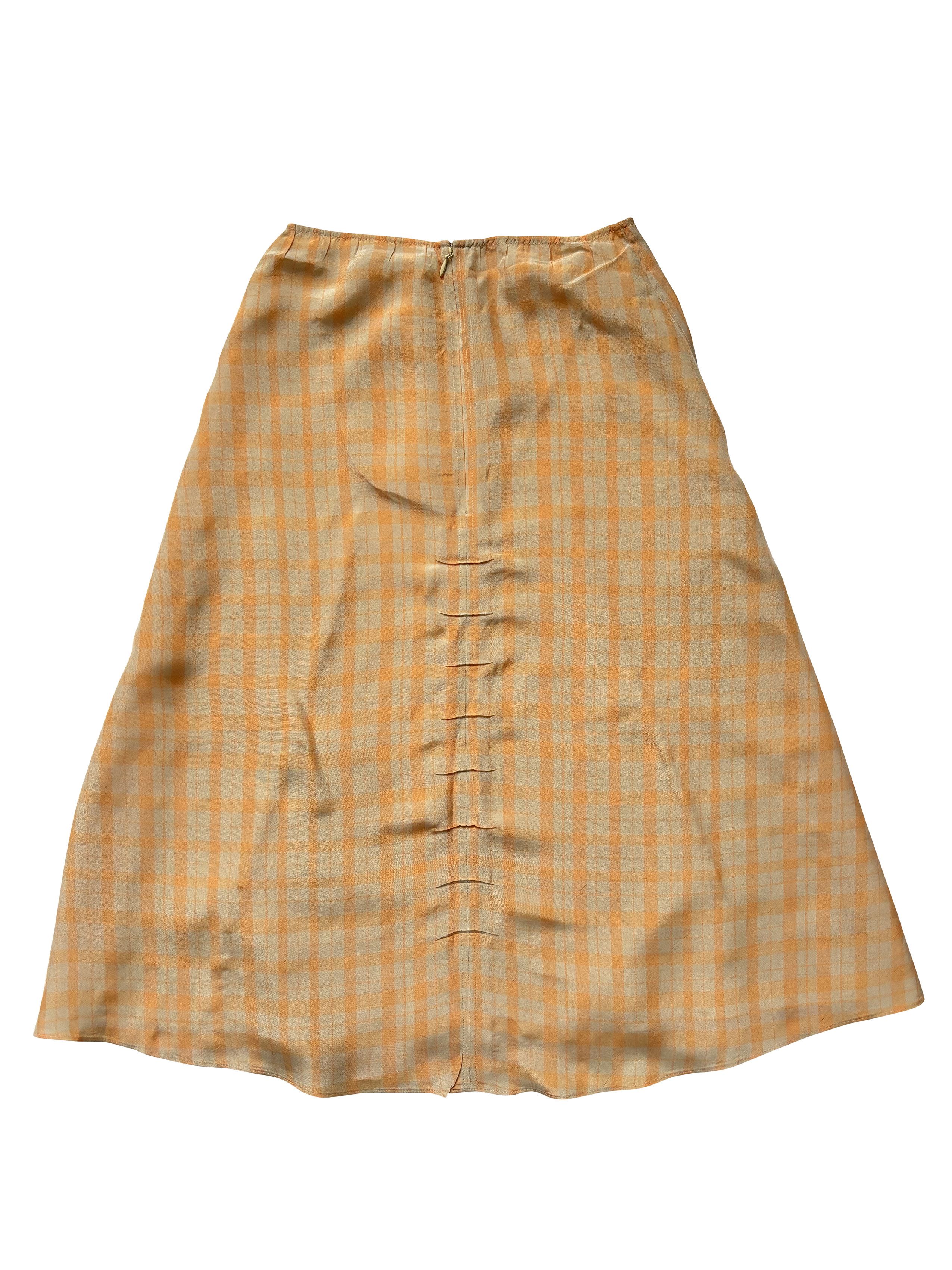 Acne Studios ⚡️QUICK SALE⚡️Acne Studios Orange Checked A-Line Skirt Size 25" / US 0 / IT 36 - 2 Thumbnail
