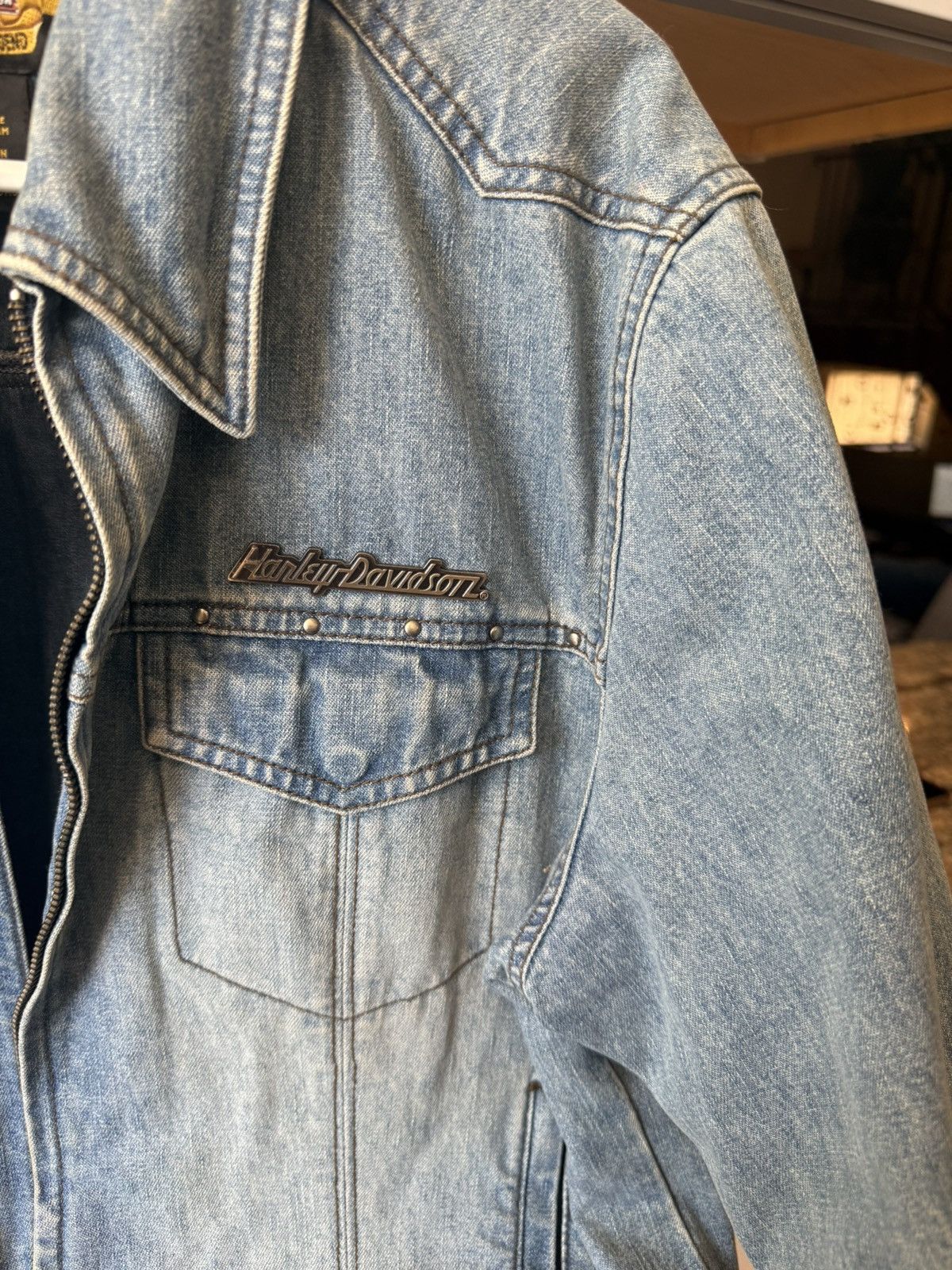 Harley Davidson Denim and leather Harley Davidson jacket -womens Size XL / US 12-14 / IT 48-50 - 2 Thumbnail