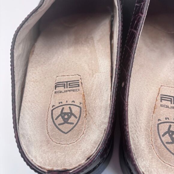 Ariat Ariat Apron-Toe Mules Women 7B Black & Brown Leather Slide Size US 7 / IT 37 - 4 Thumbnail